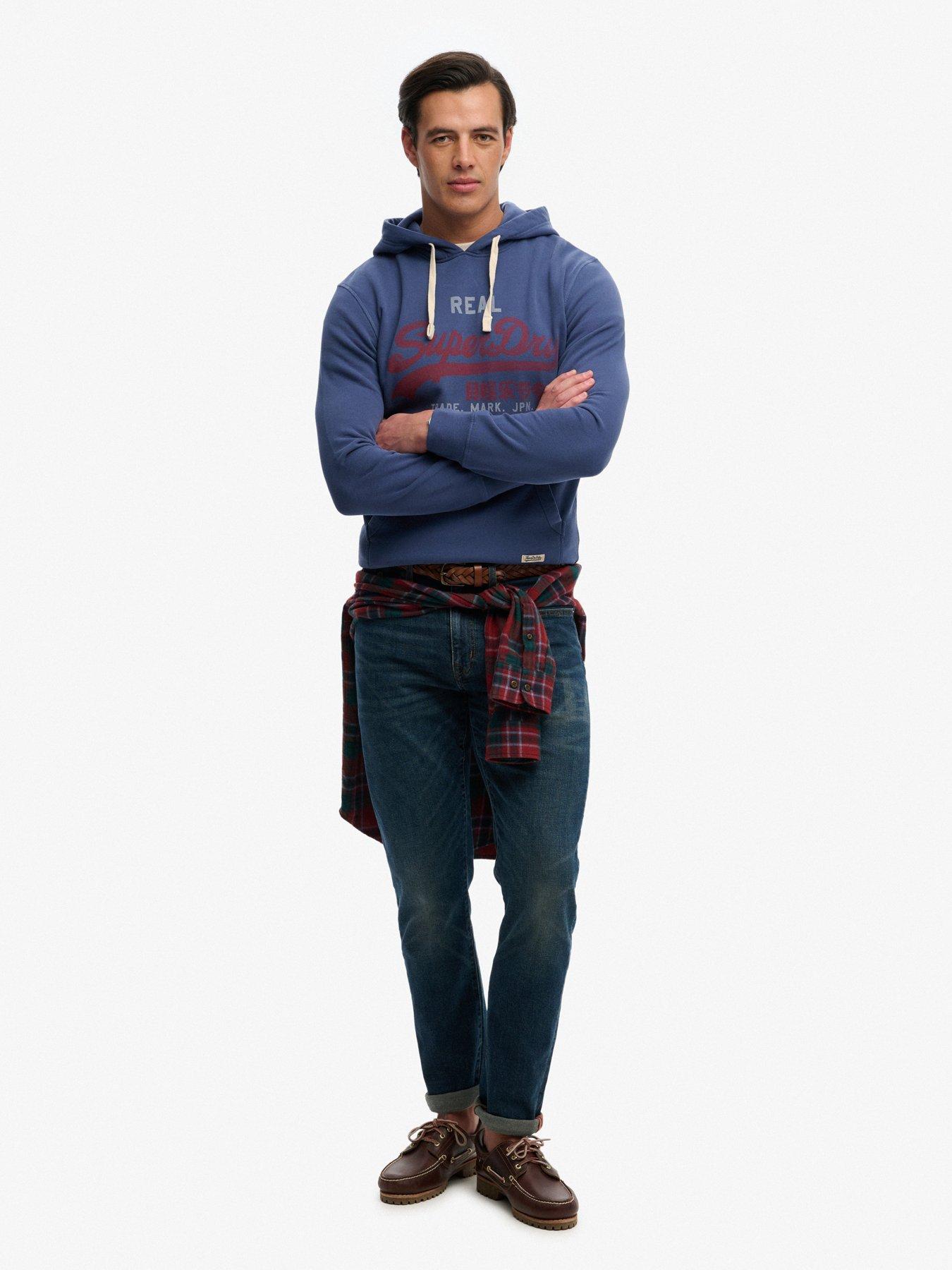 Image 3 of 5 of Superdry Vintage Classic Over Head Hoodie - Navy