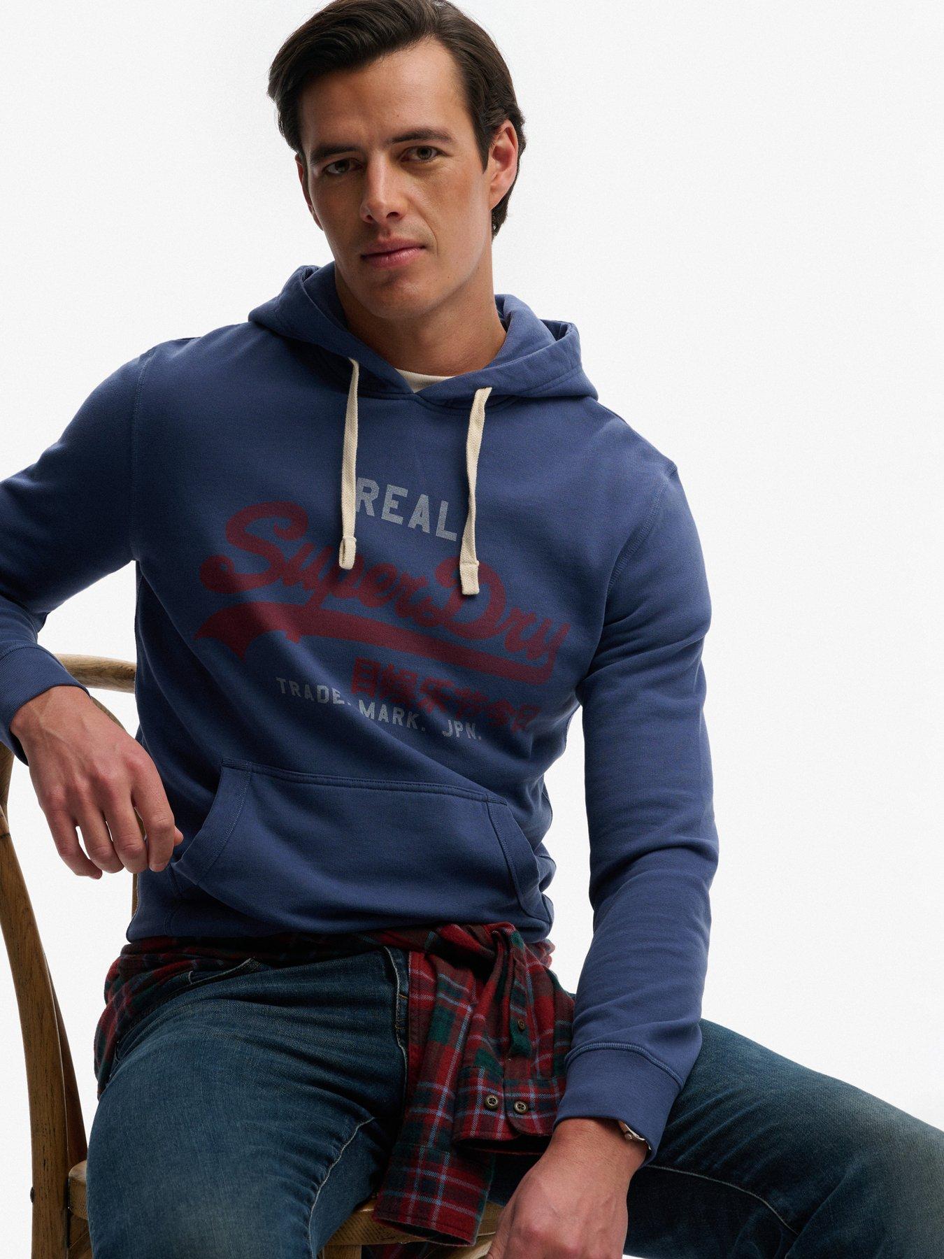 Image 4 of 5 of Superdry Vintage Classic Over Head Hoodie - Navy