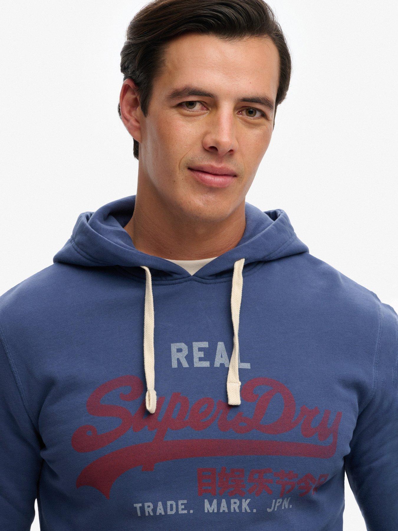 Image 5 of 5 of Superdry Vintage Classic Over Head Hoodie - Navy