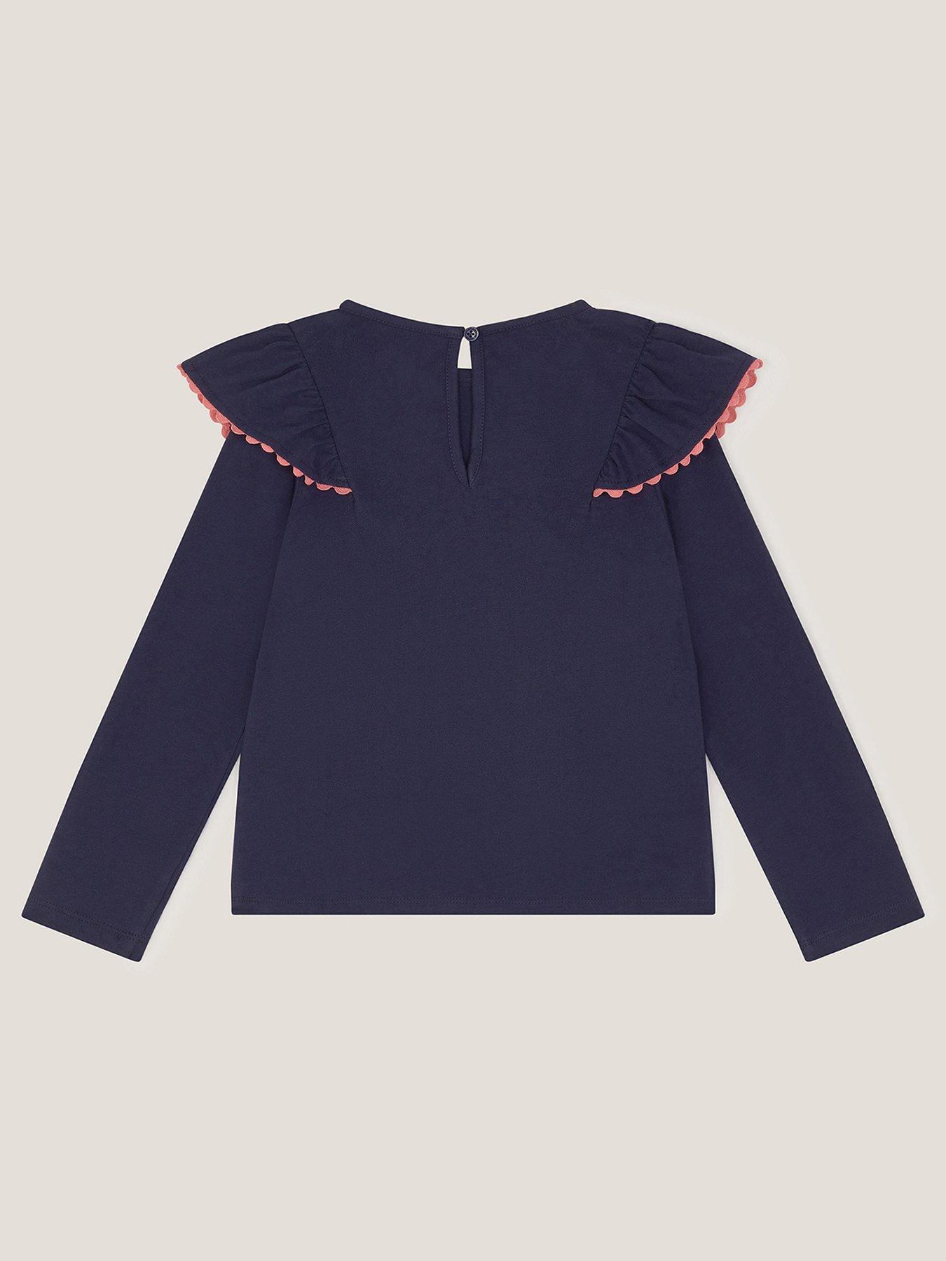  image of monsoon-girls-christmas-sequin-bear-tshirt-navy