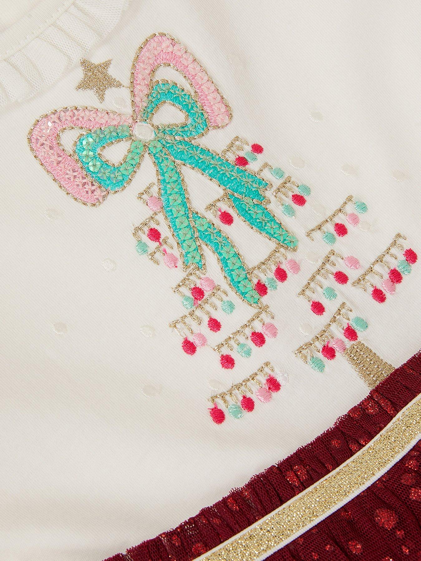  image of monsoon-baby-girls-christmas-disco-dress-red