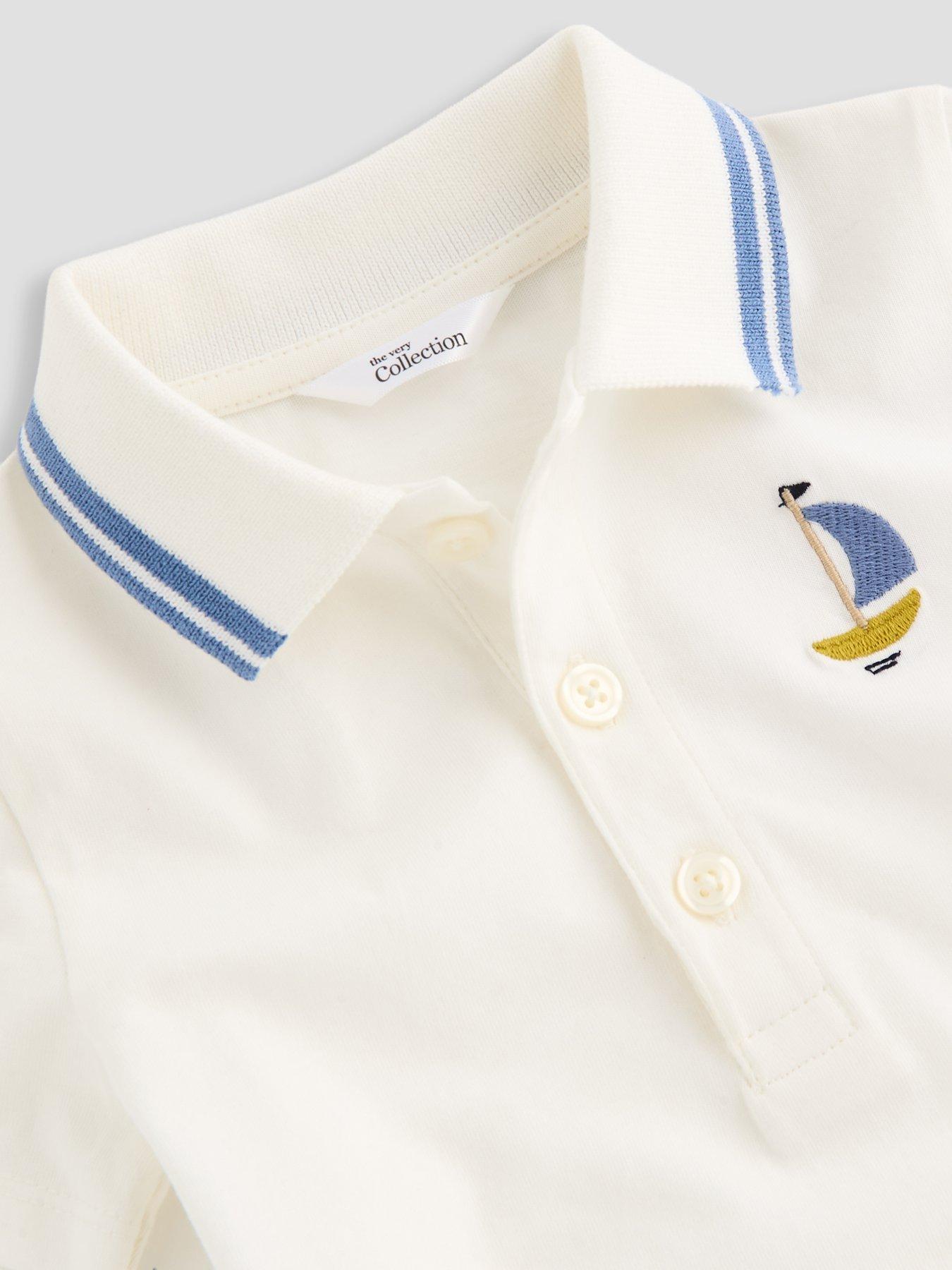 Image 3 of 6 of The Very Collection Baby Boy Polo And Short Set - White