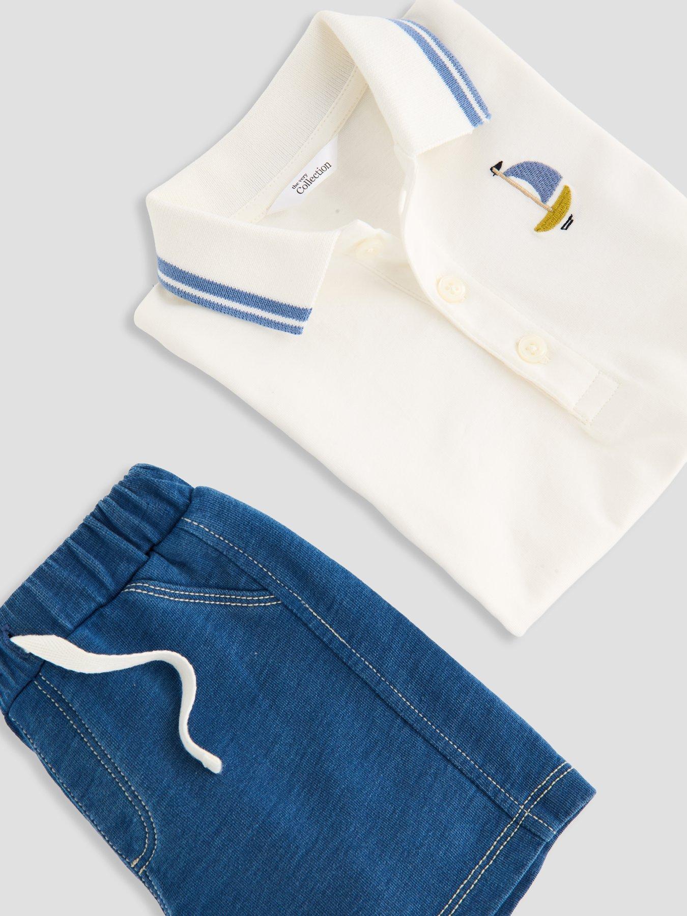 Image 4 of 6 of The Very Collection Baby Boy Polo And Short Set - White