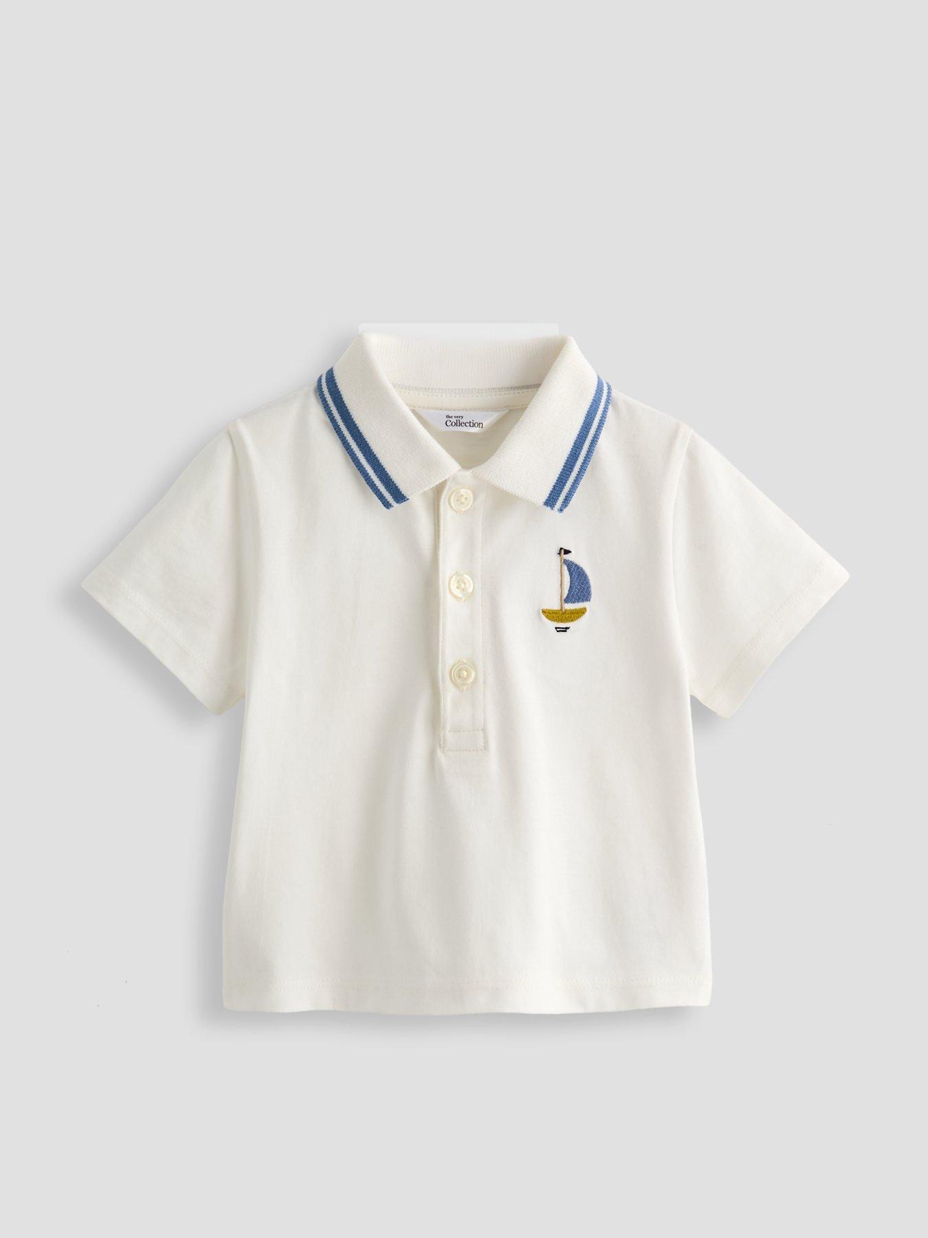 Image 5 of 6 of The Very Collection Baby Boy Polo And Short Set - White