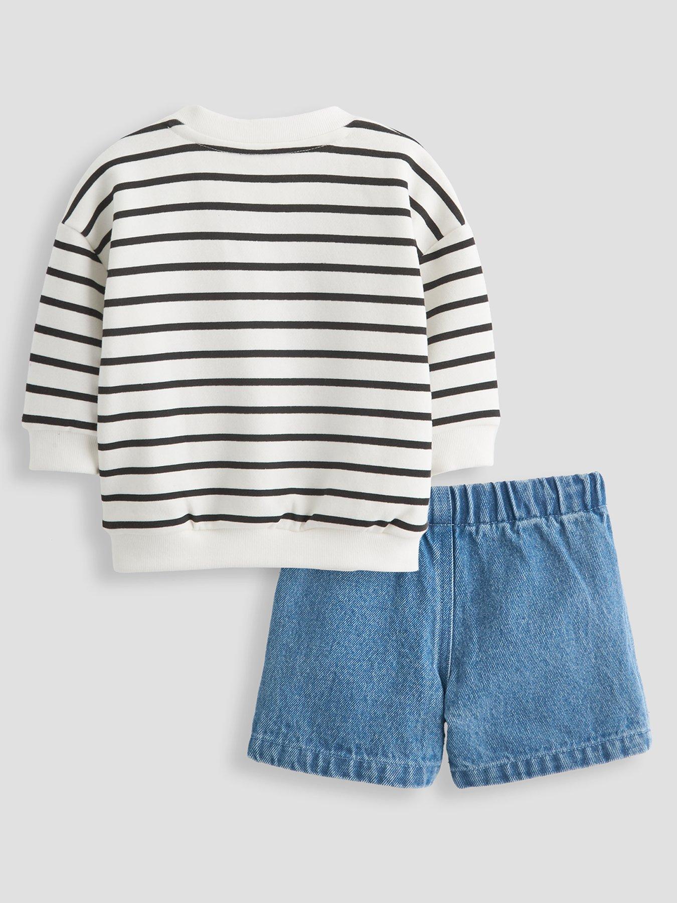 Image 2 of 5 of The Very Collection Baby Boy Sweatshirt &amp; Shorts Set - White