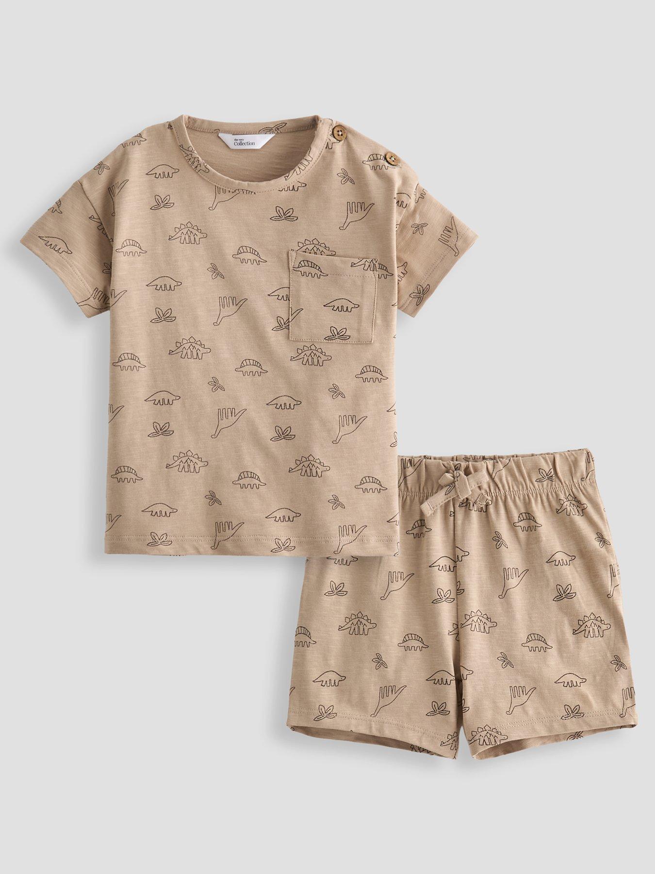 The Very Collection Baby Boy All Over Print Dino T-shirt Set - Brown