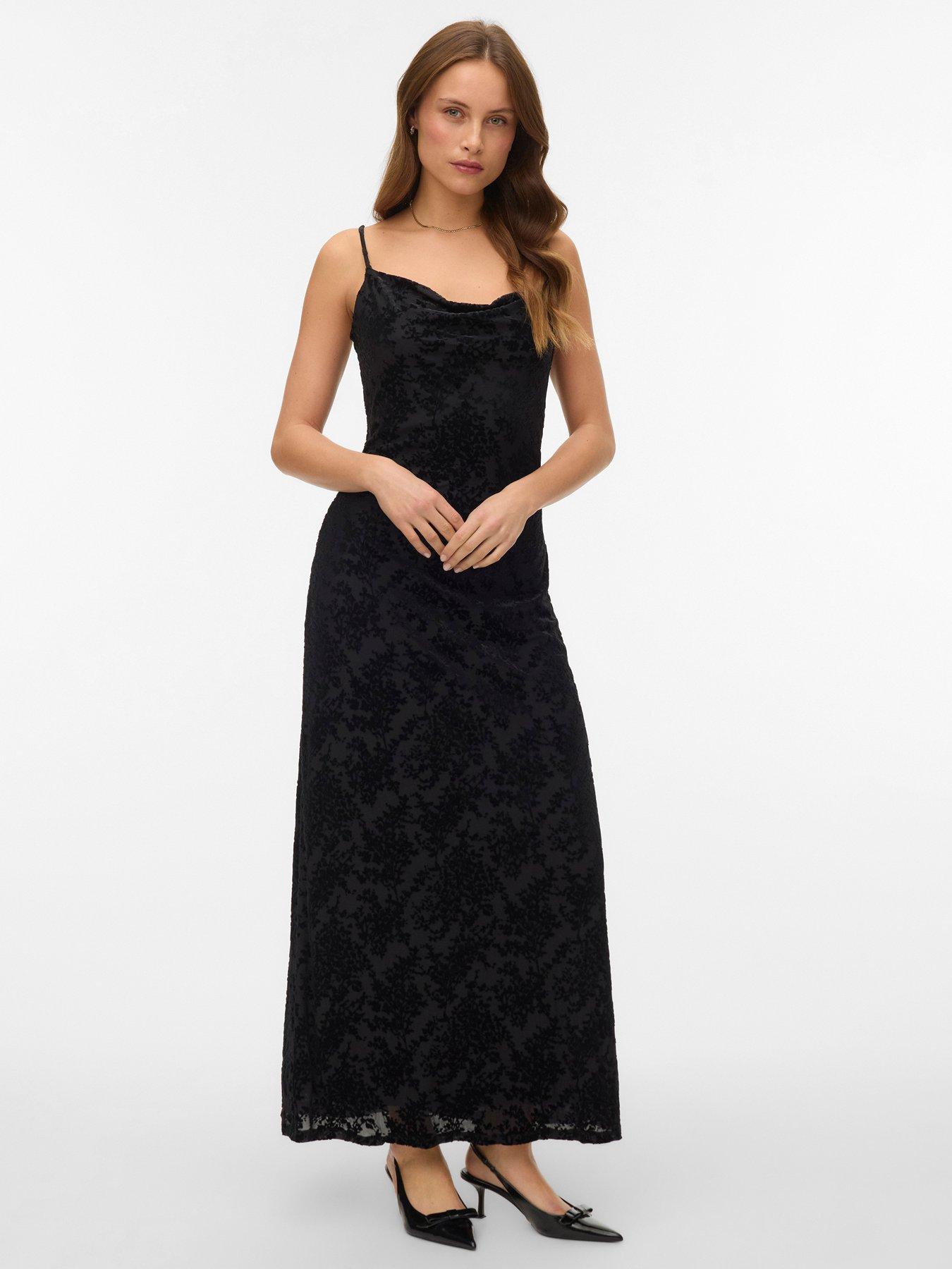Vero Moda Cowl Neck Maxi Dress - Black