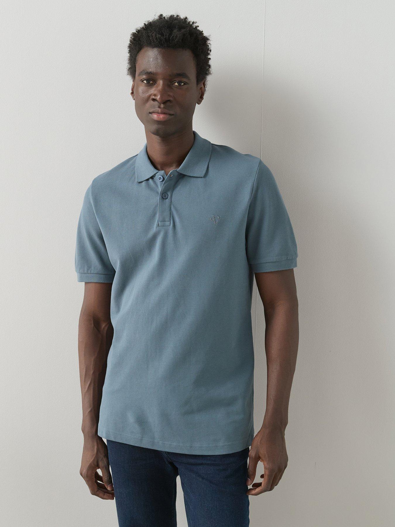 The Very Collection Pure Cotton Pique Polo Shirt - Light Blue