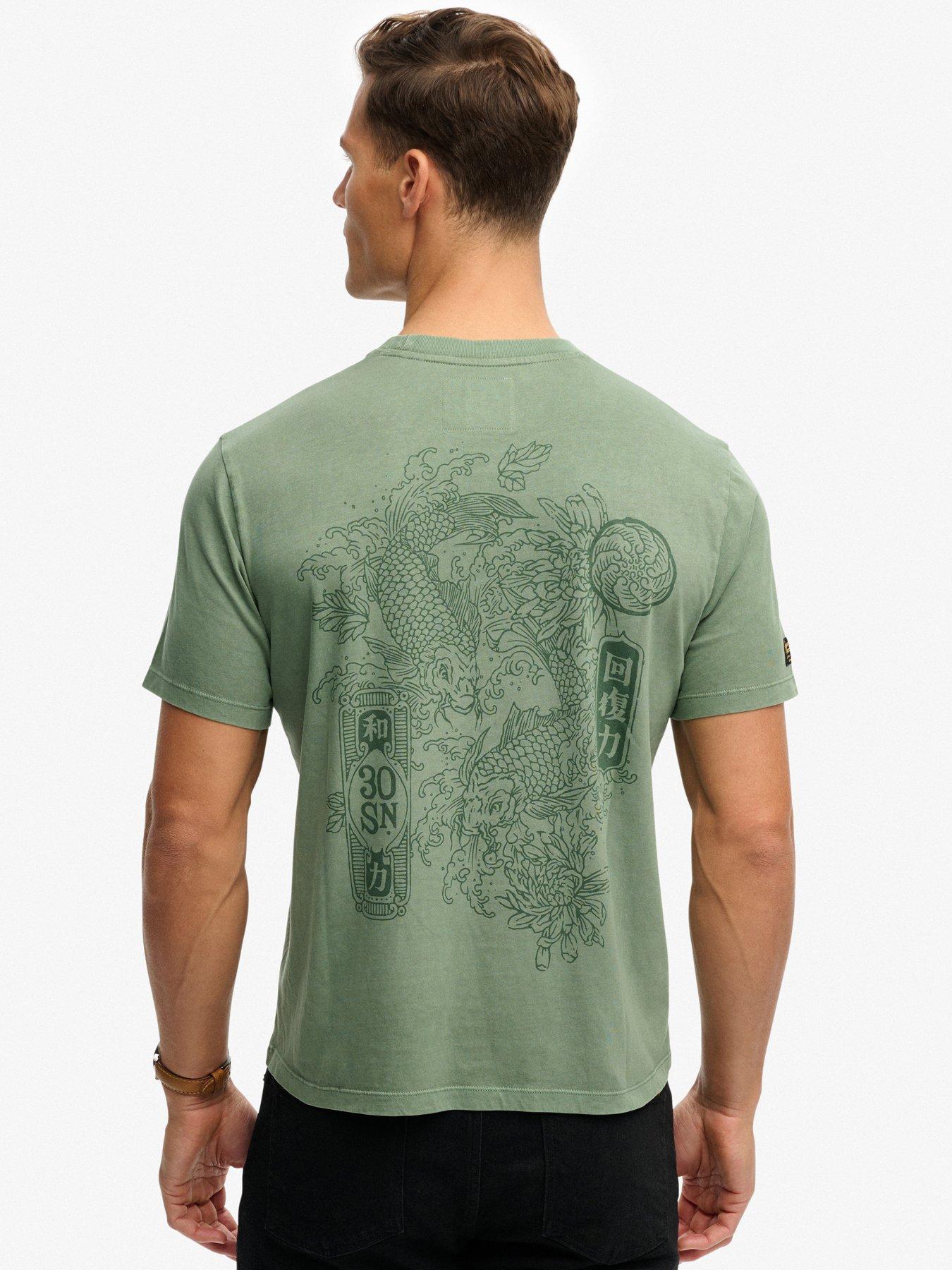 Image 2 of 5 of Superdry Tokyo Narrative Loose Fit T-Shirt - Green