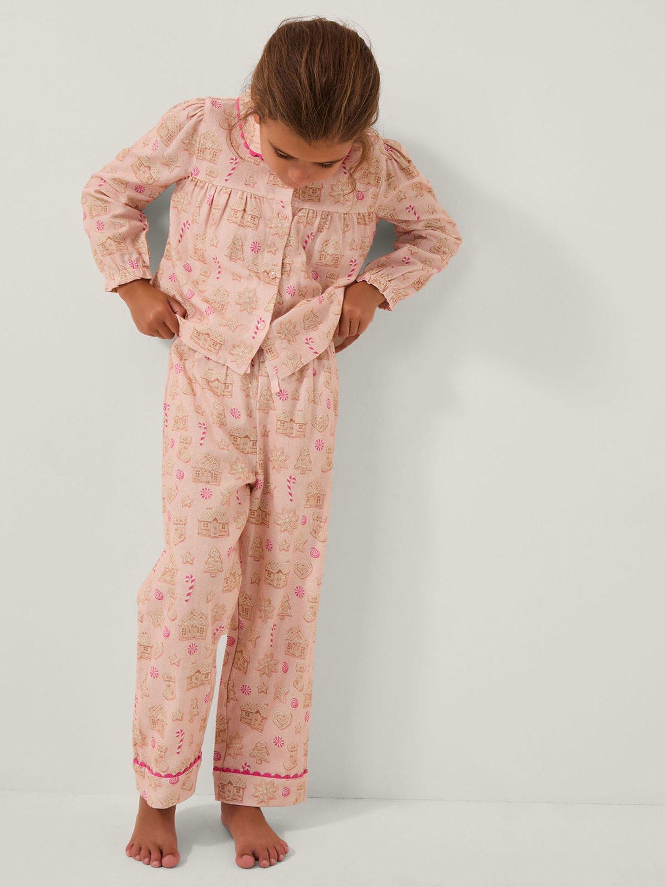 undefined Girls Woven Gingerbread Pyjamas - Pink