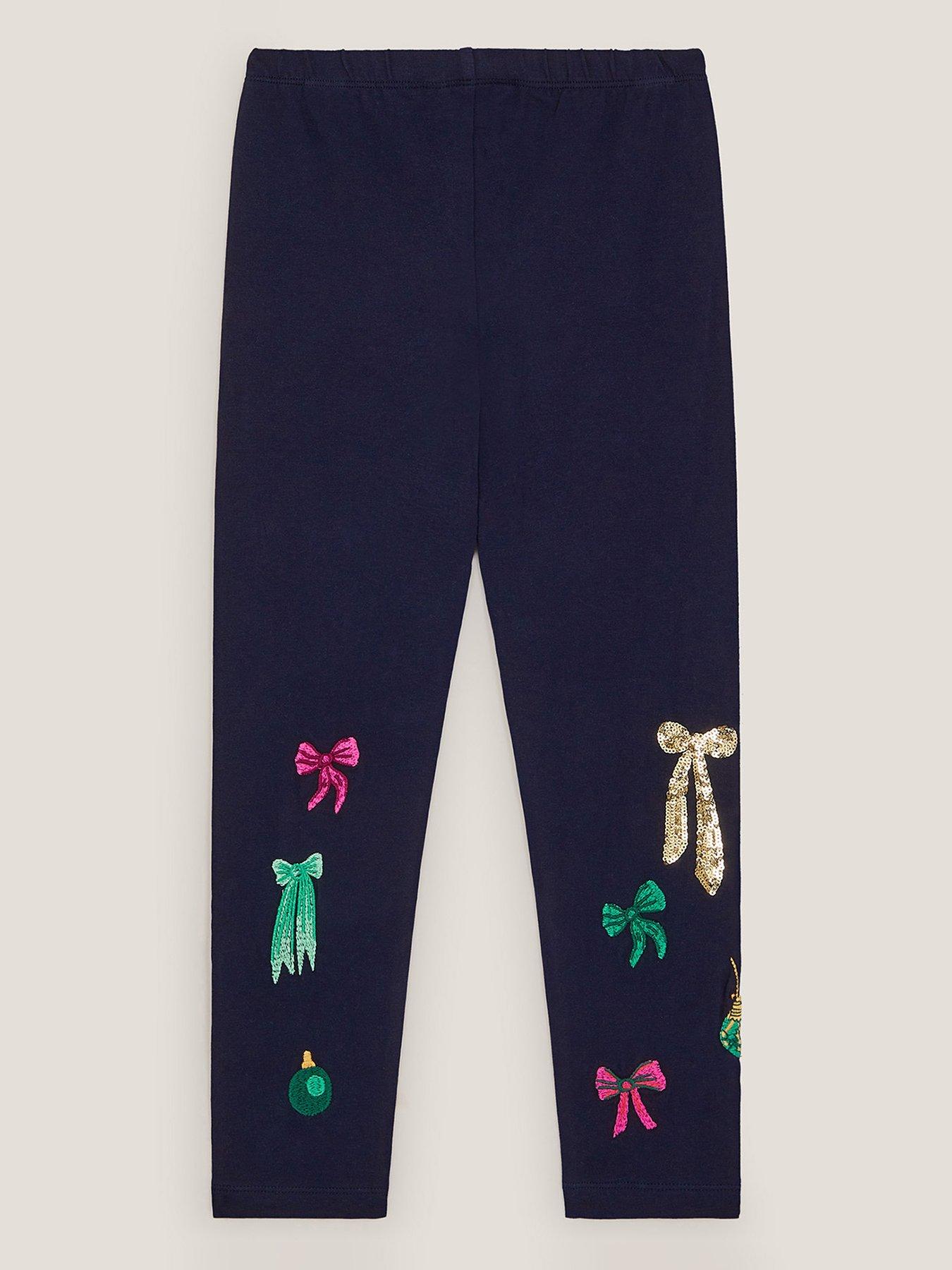 Image 3 of 4 of Monsoon Girls Christmas Falala Leggings - Navy