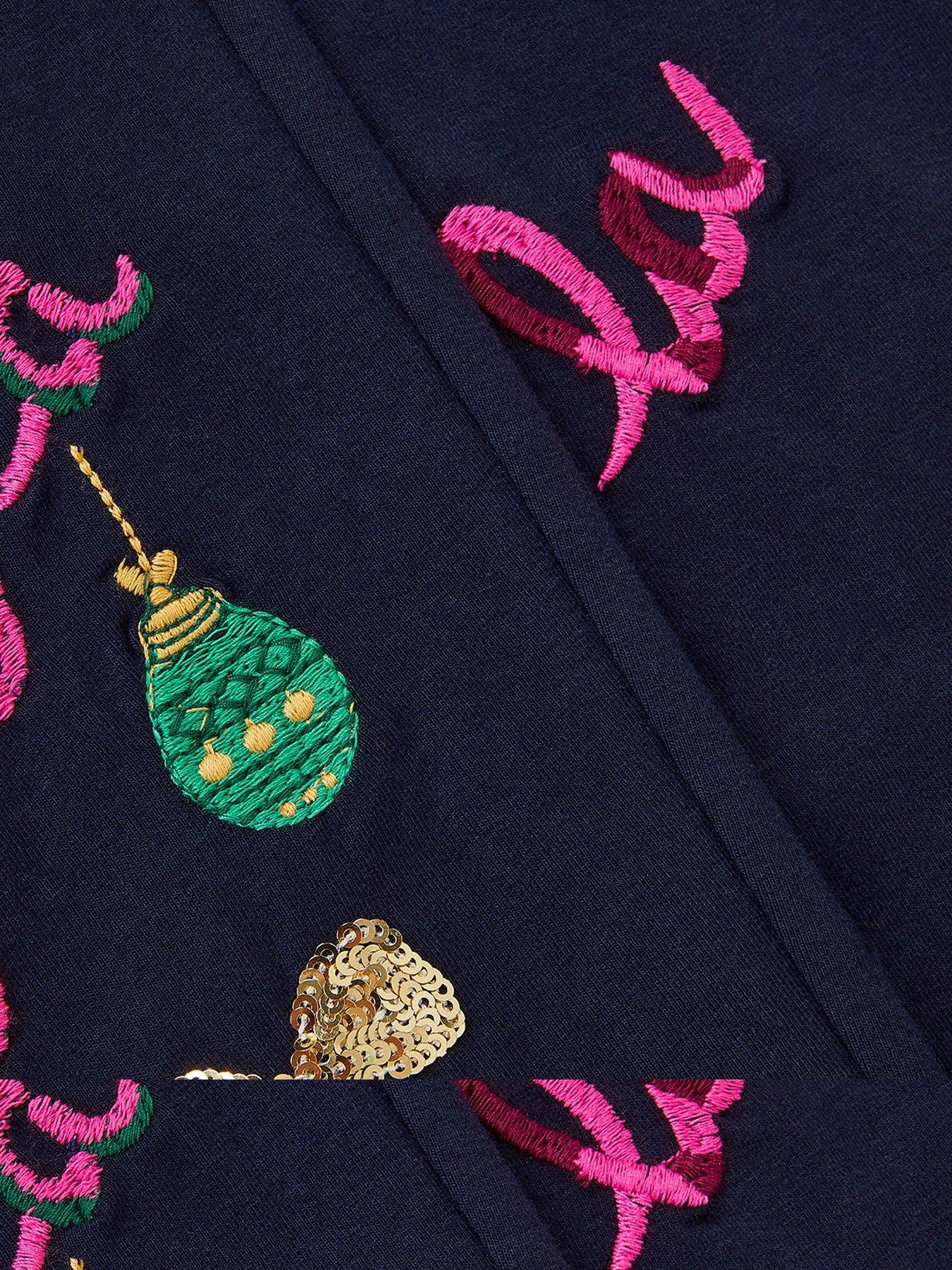 Image 4 of 4 of Monsoon Girls Christmas Falala Leggings - Navy