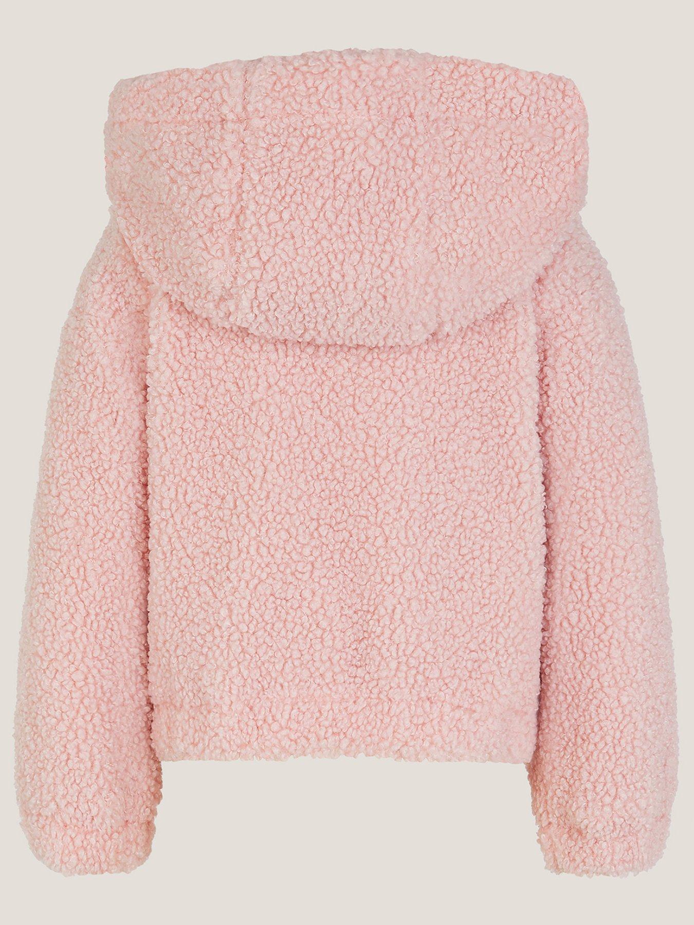 Image 3 of 4 of Monsoon Baby Girls Unicorn Borg Hoody - Pink