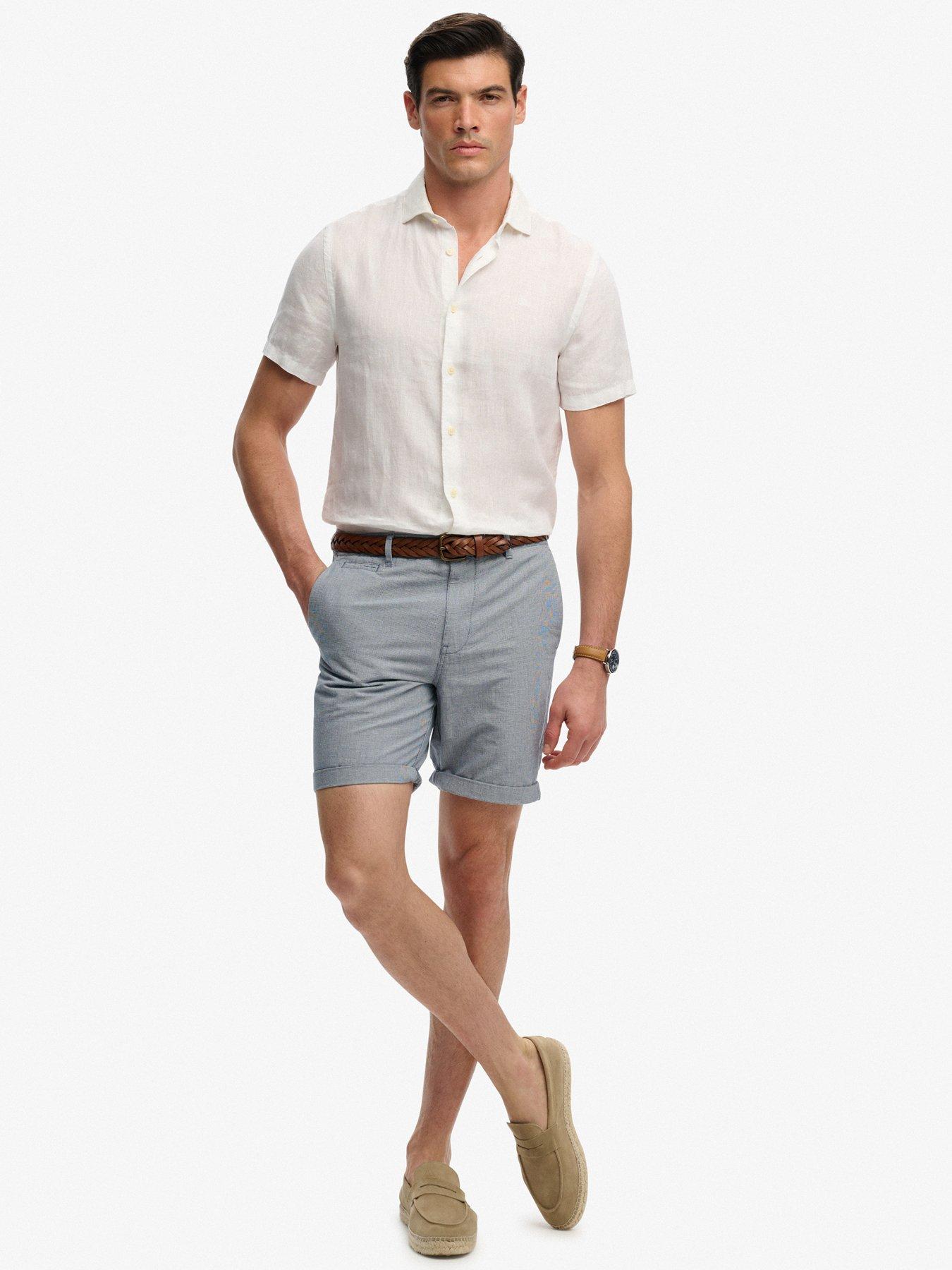 Image 3 of 5 of Superdry Premium Textured Chino Shorts - Blue