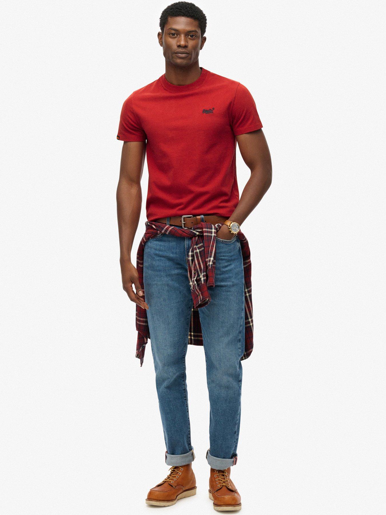  image of superdry-cotton-essential-logo-t-shirt-red