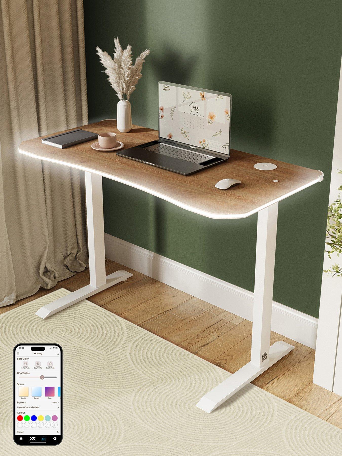 XR Living Oka Office Desk With Wireless Charging And App Controlled Led Light - 140x60