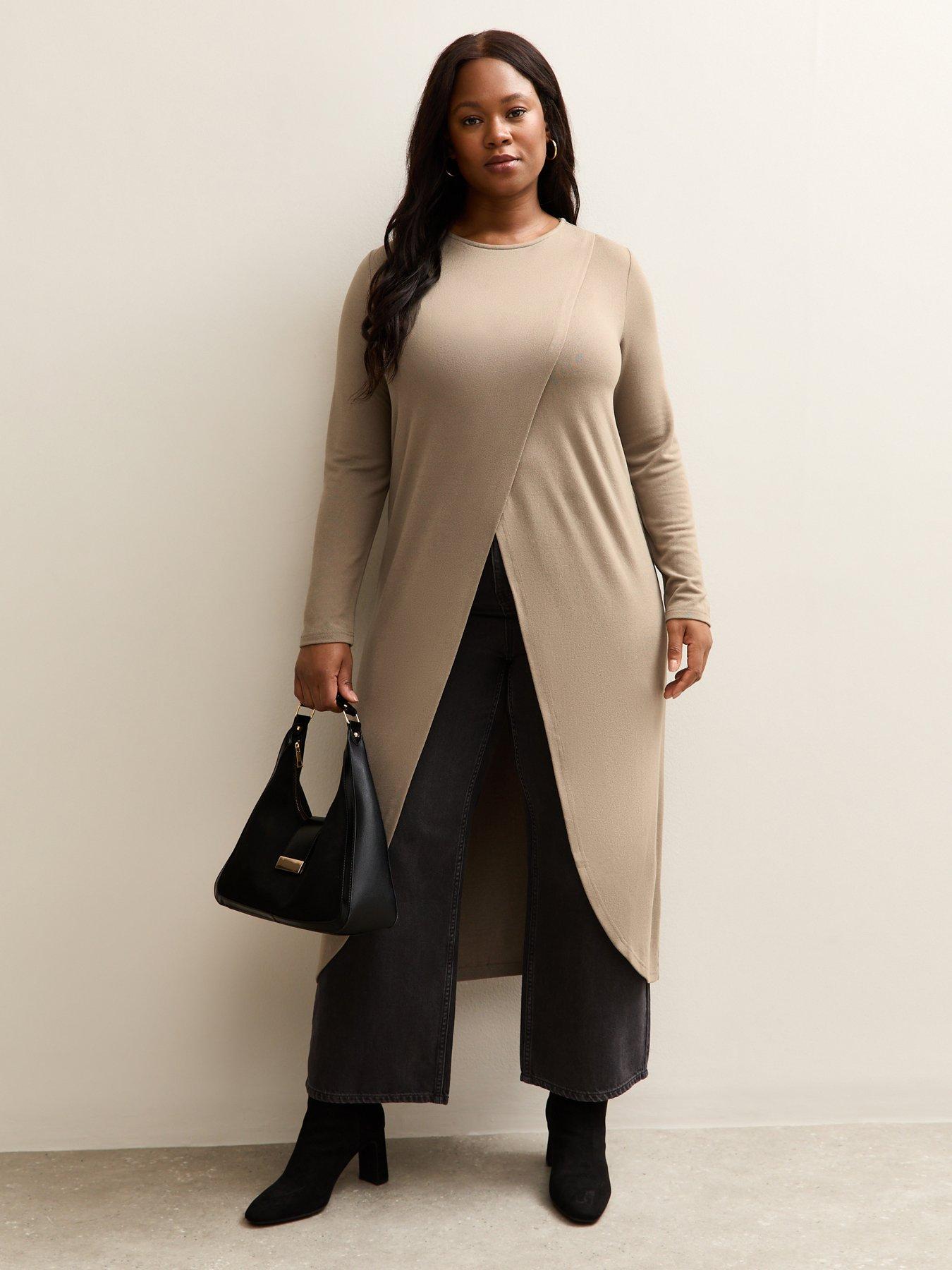 front image of new-look-curves-mink-soft-touch-longline-wrap-top