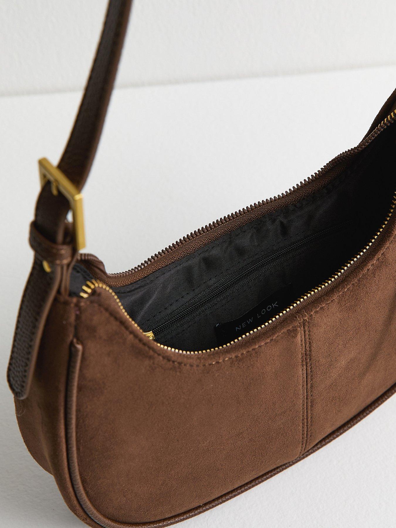  image of new-look-faux-suede-scoop-shoulder-bag-brown