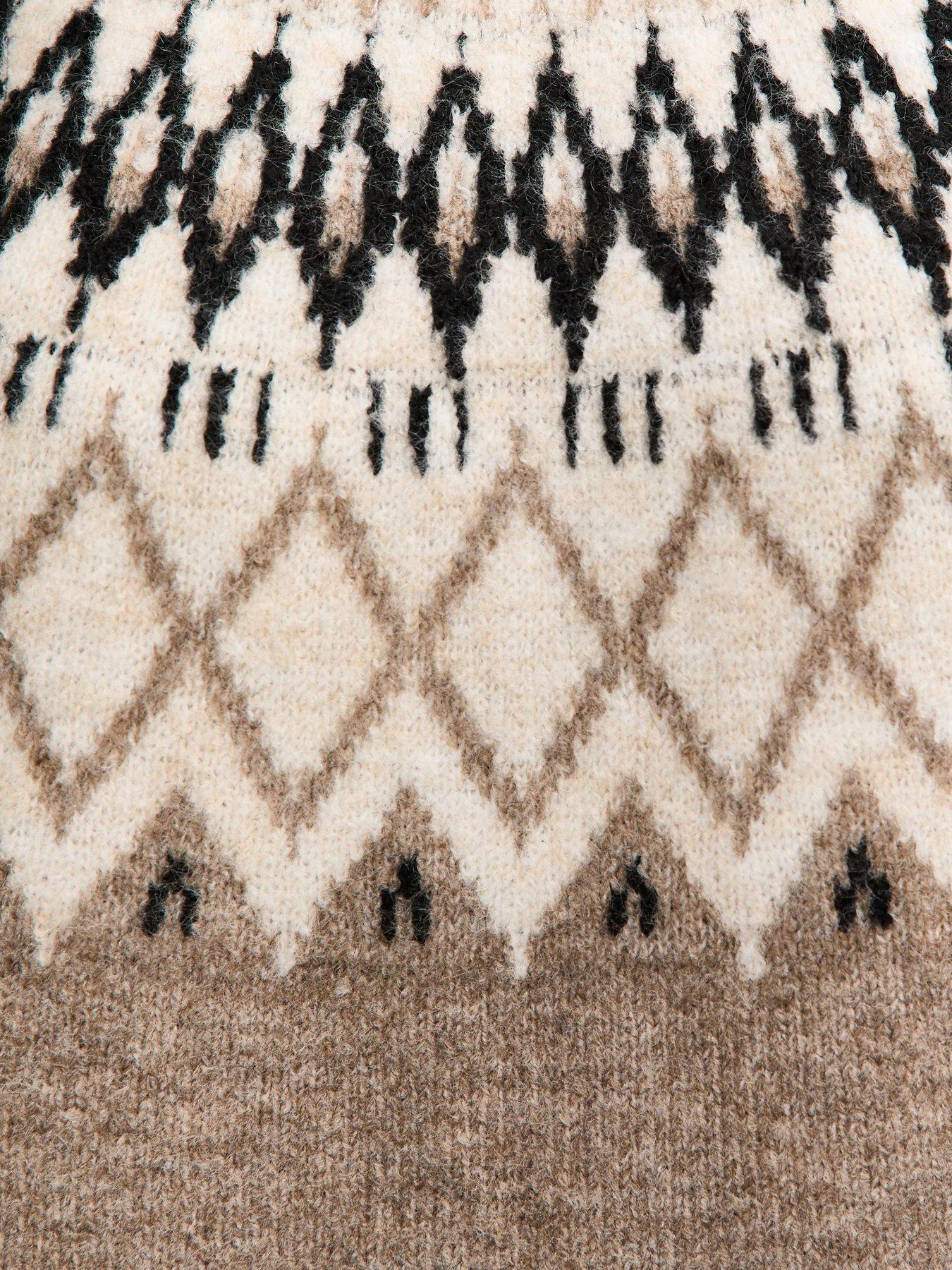 Image 5 of 5 of New Look Fairisle Crew Neck Jumper - Brown