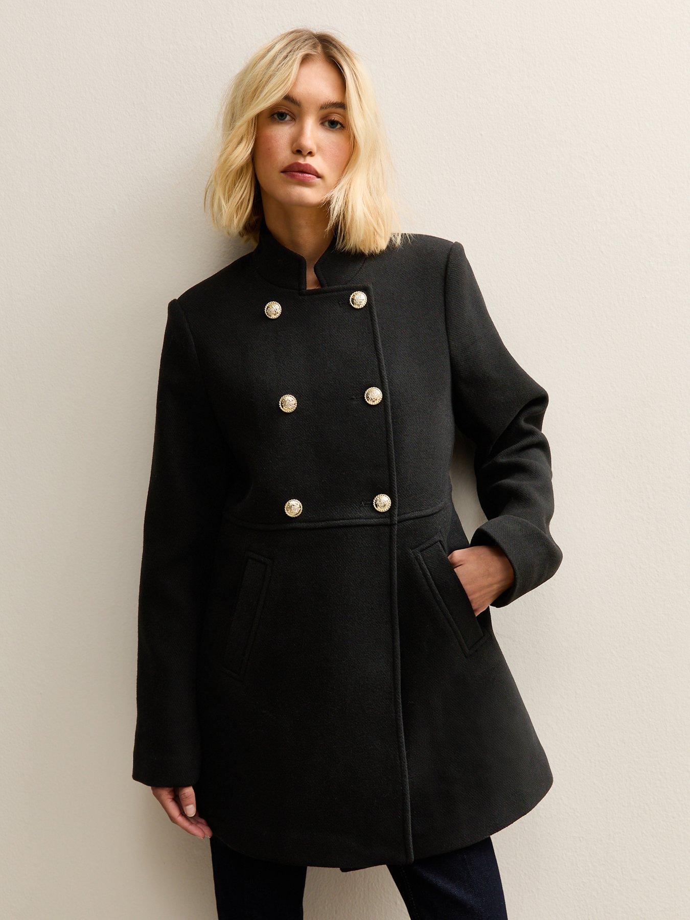 New Look Black Double Breasted Coat