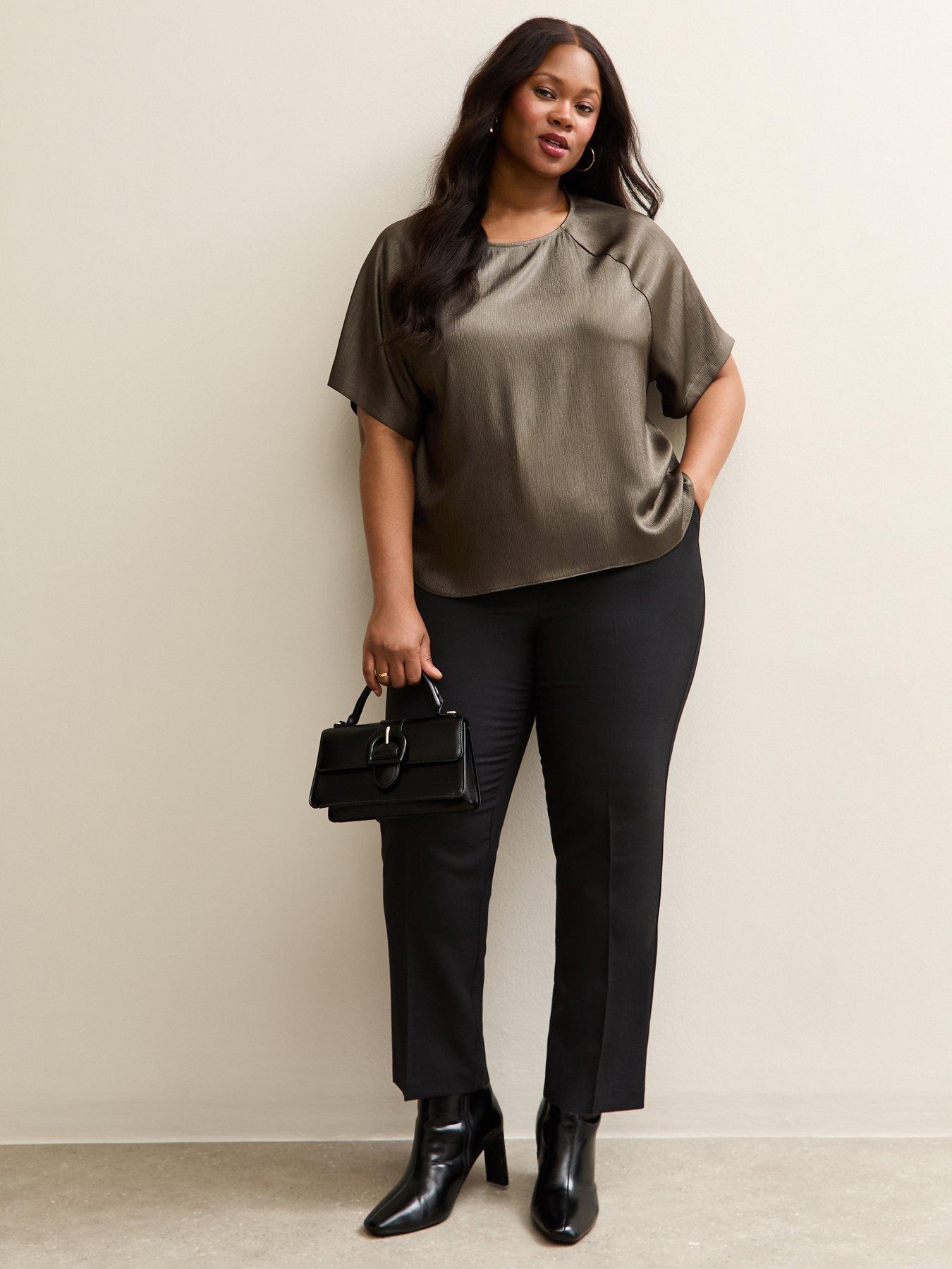  image of new-look-curves-metallic-short-sleeve-blouse-grey