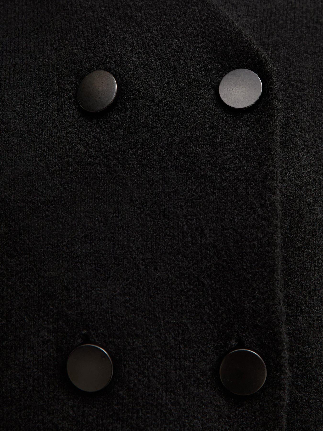 Image 4 of 5 of New Look Black Double Breasted Button Front Cardigan