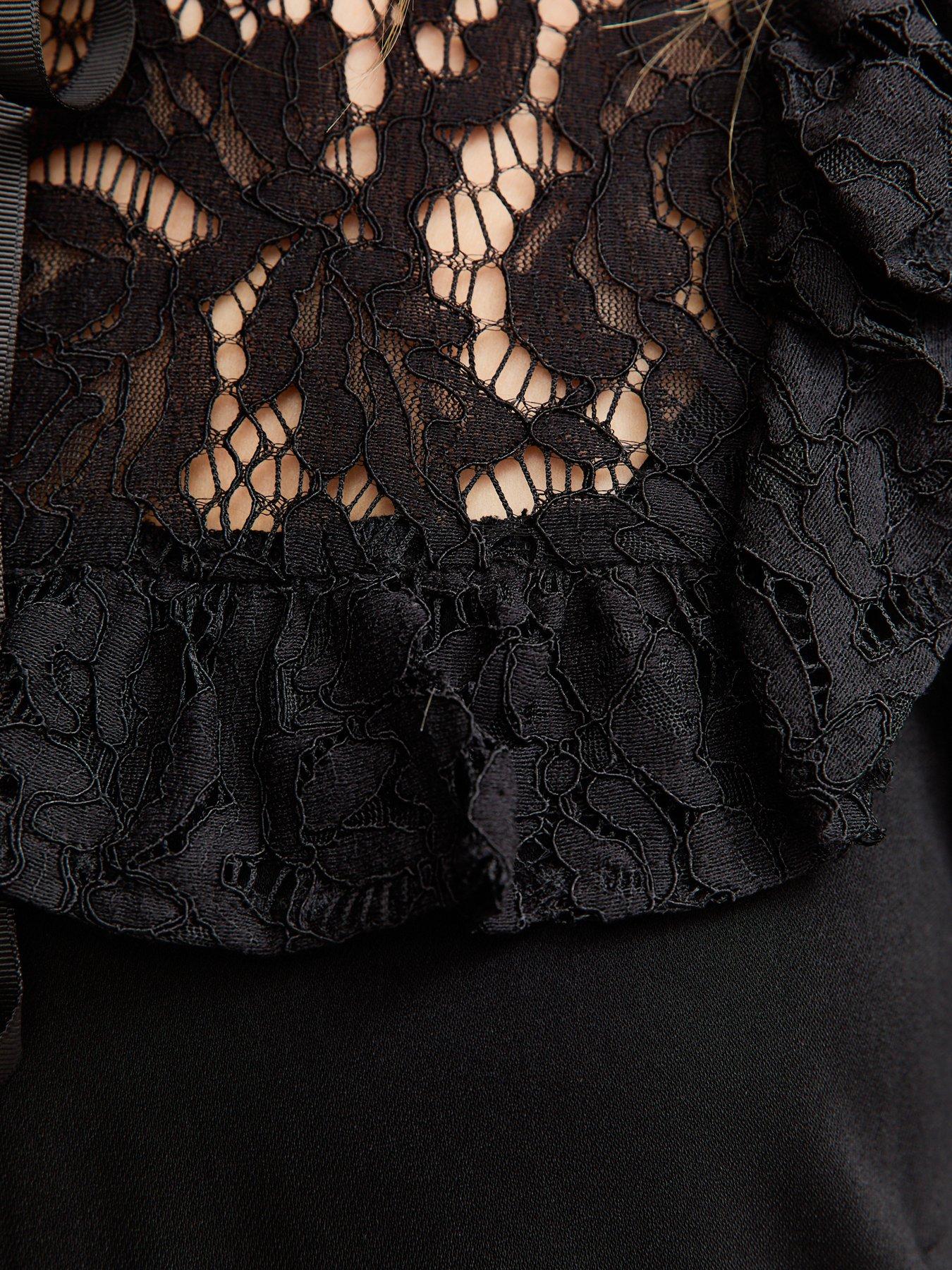 Image 5 of 5 of New Look Black Lace Detail 2 In 1 Mini Smock Dress