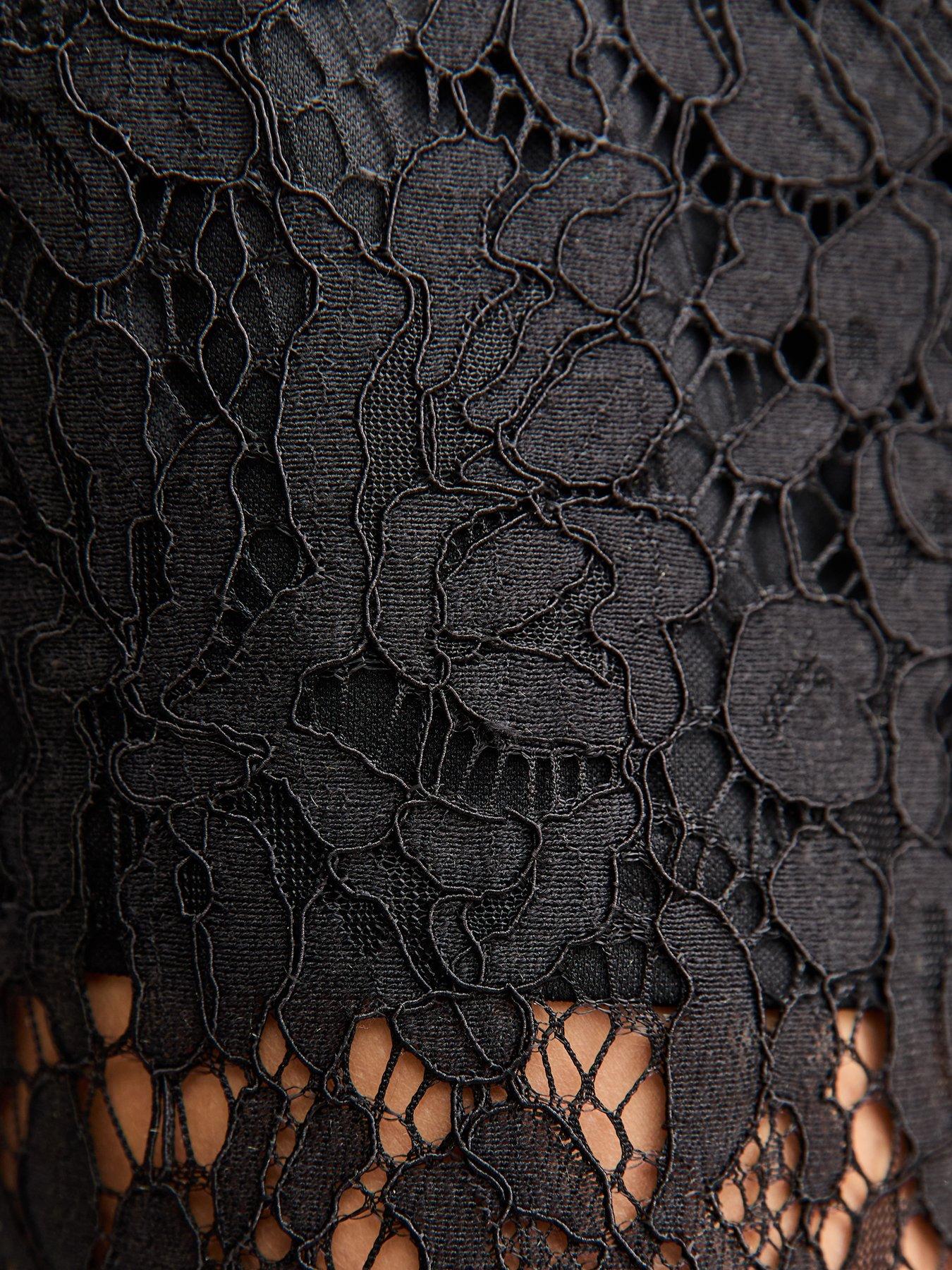 Image 5 of 5 of New Look Lace T Shirt Mini Dress - Black