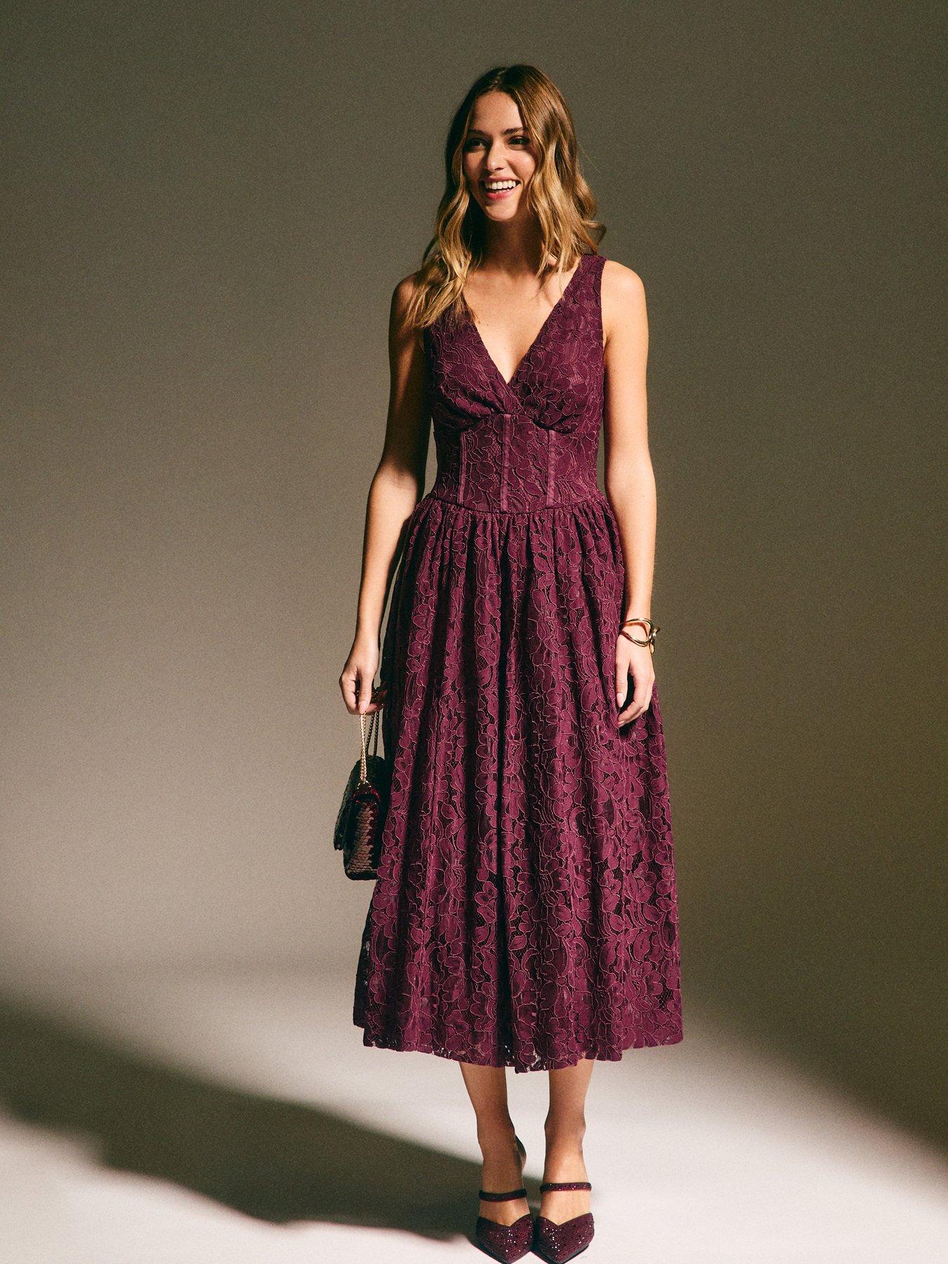 knee length dresses for ladies LaDivine BD7027 Fitted Long Midi Cocktail Dress – The Dress Outlet main image 0