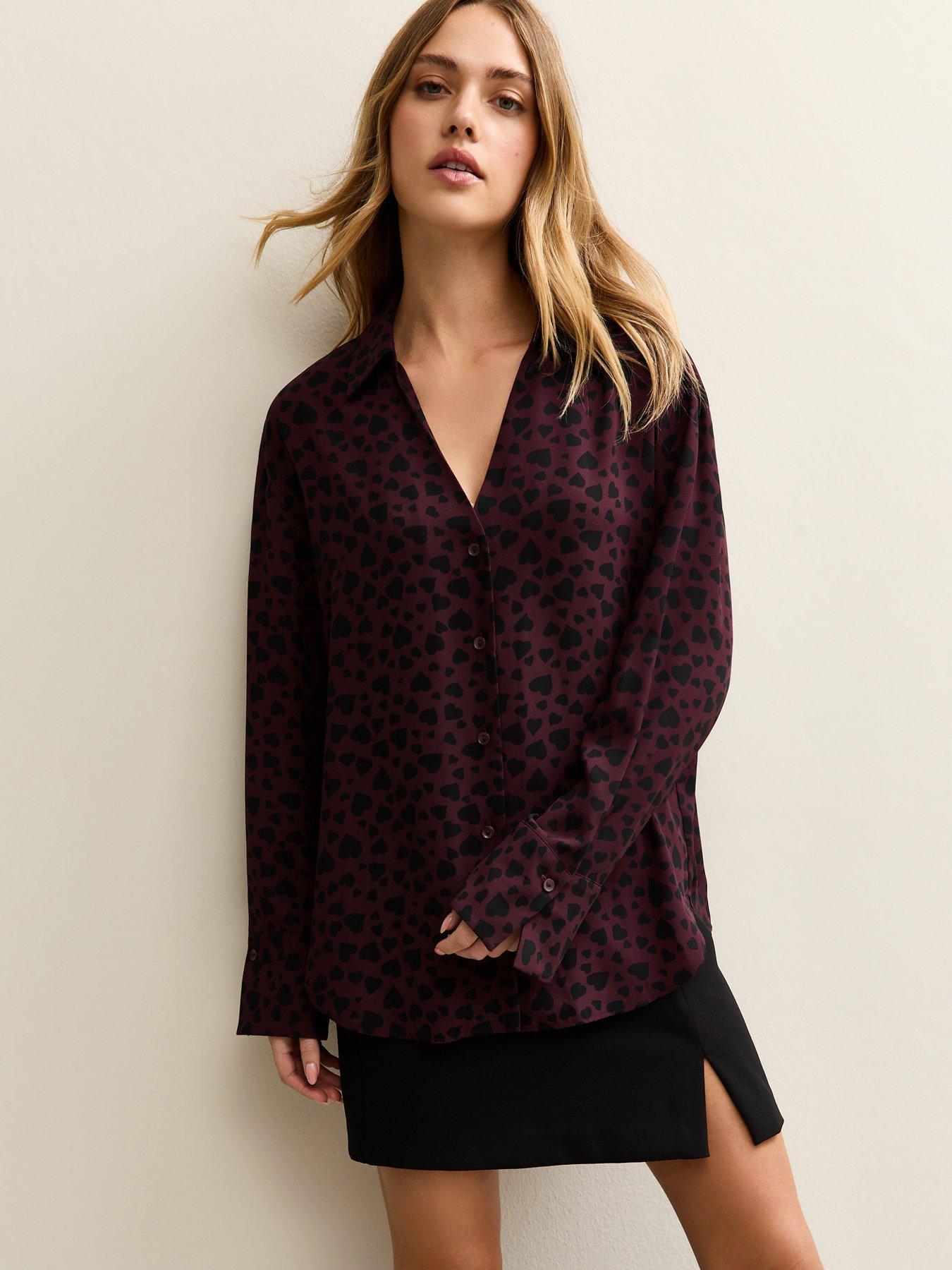 New Look Heart Shirt - Dark Red