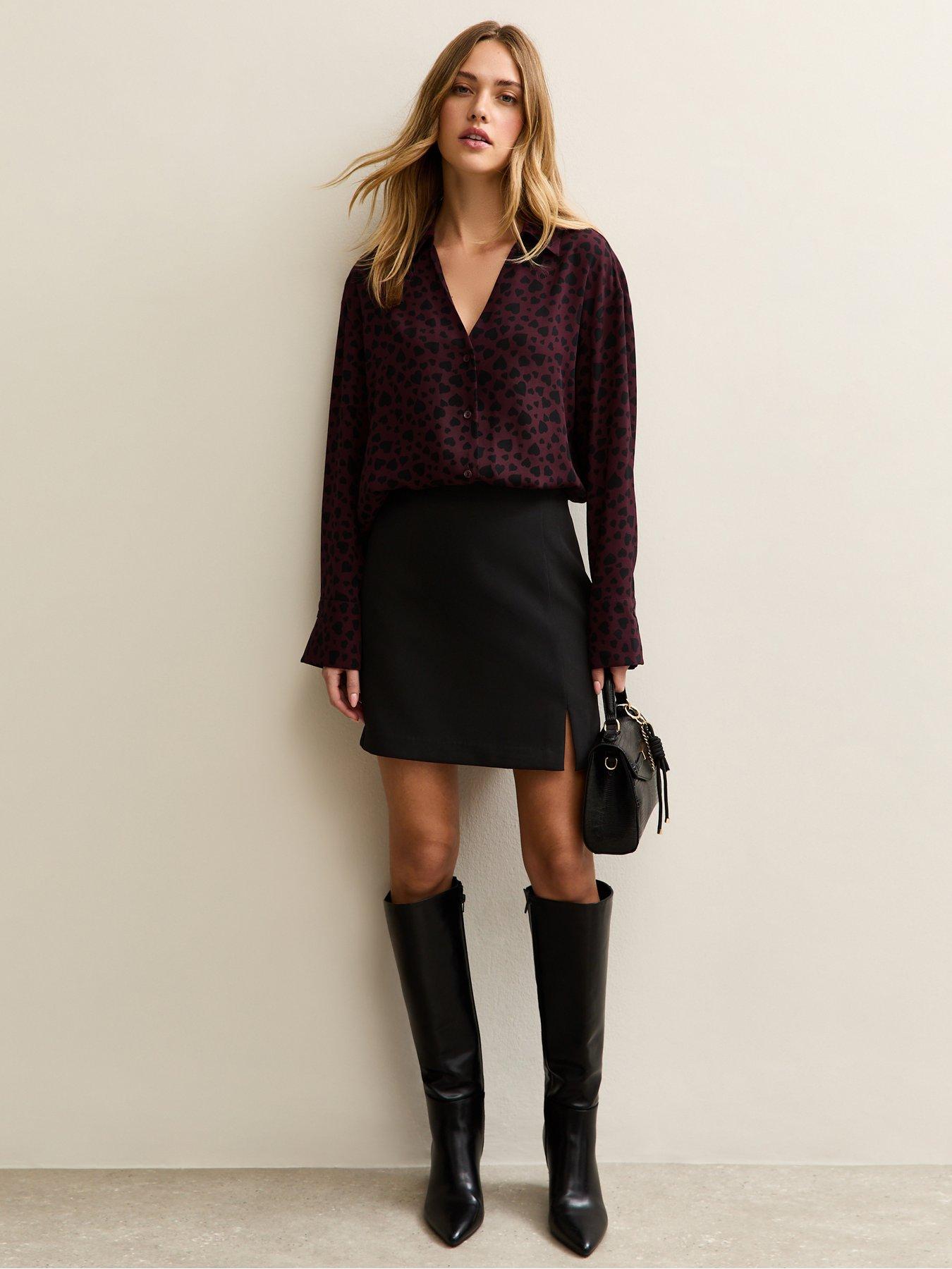  image of new-look-heart-shirt-dark-red