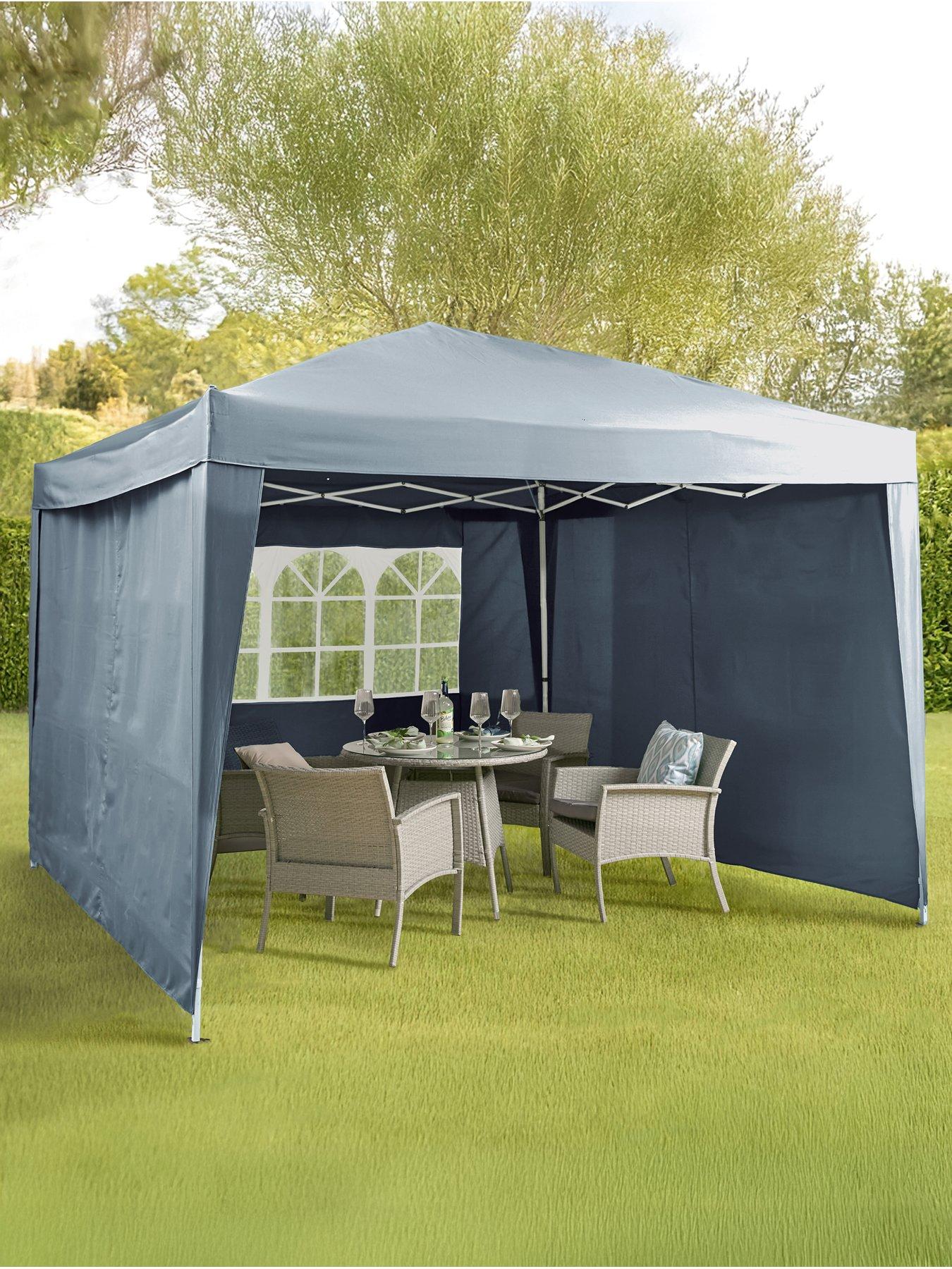 The Very Collection 3 X 3M Pop Up Gazebo With 3 Piece Side Panels - Blue