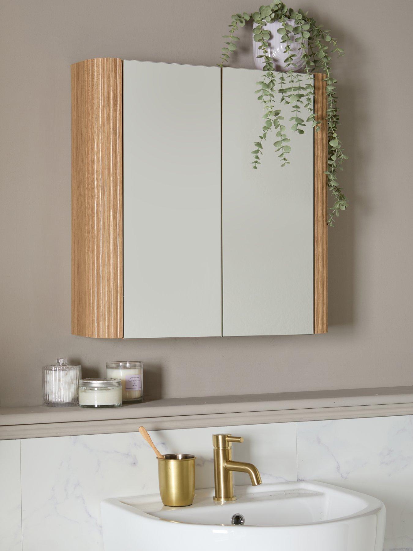 The Very Collection Carina Mirrored Bathroom Wall Cabinet - Oak - FSC® Certified