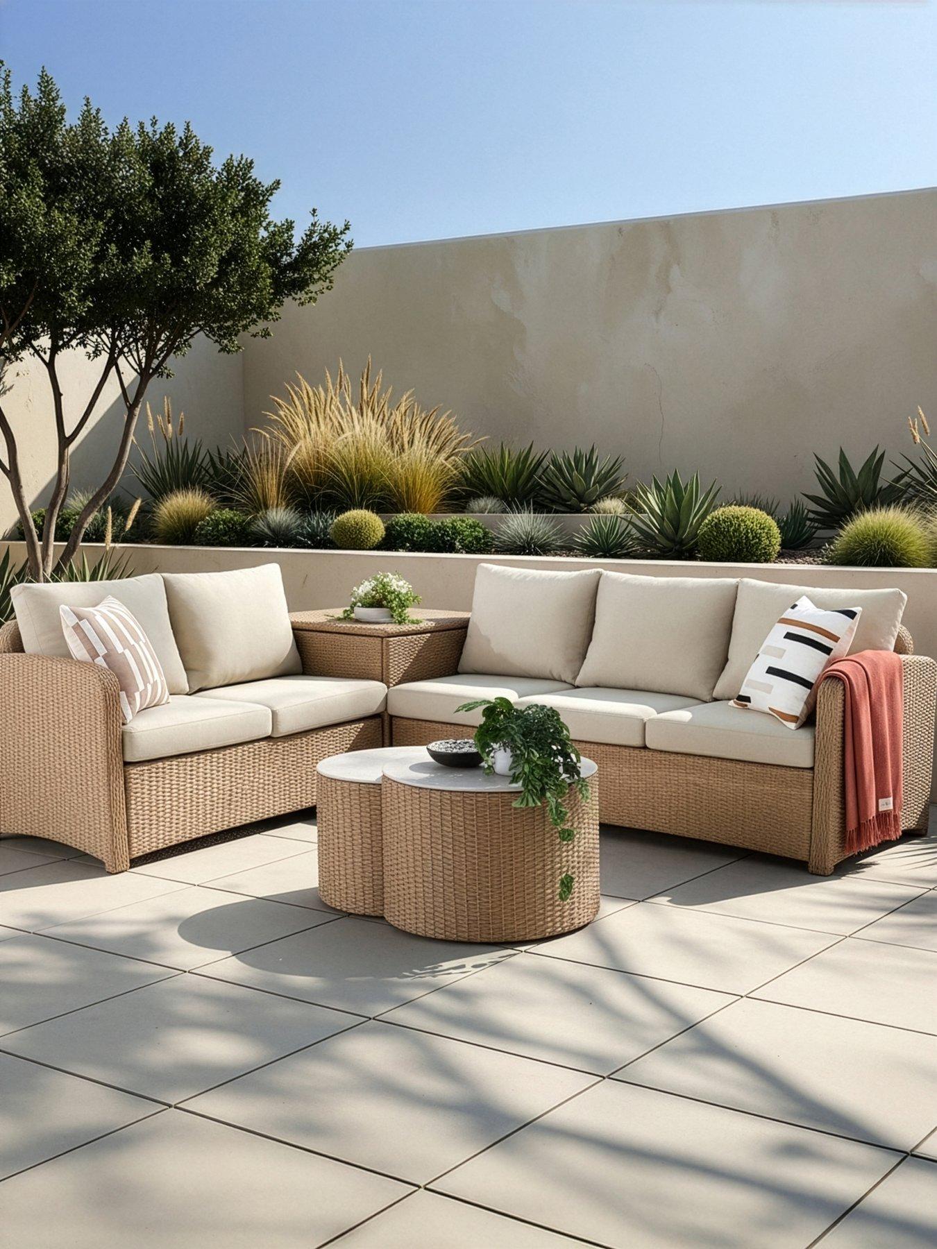 The Very Collection Cayman 5-Seater Corner Garden Sofa With Storage And Table