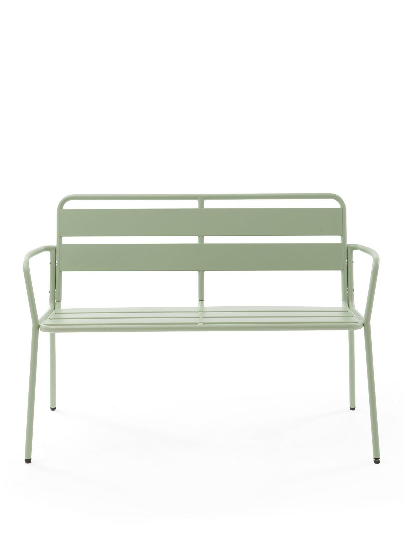 Image 2 of 7 of The Very Collection Metal Bench- Green