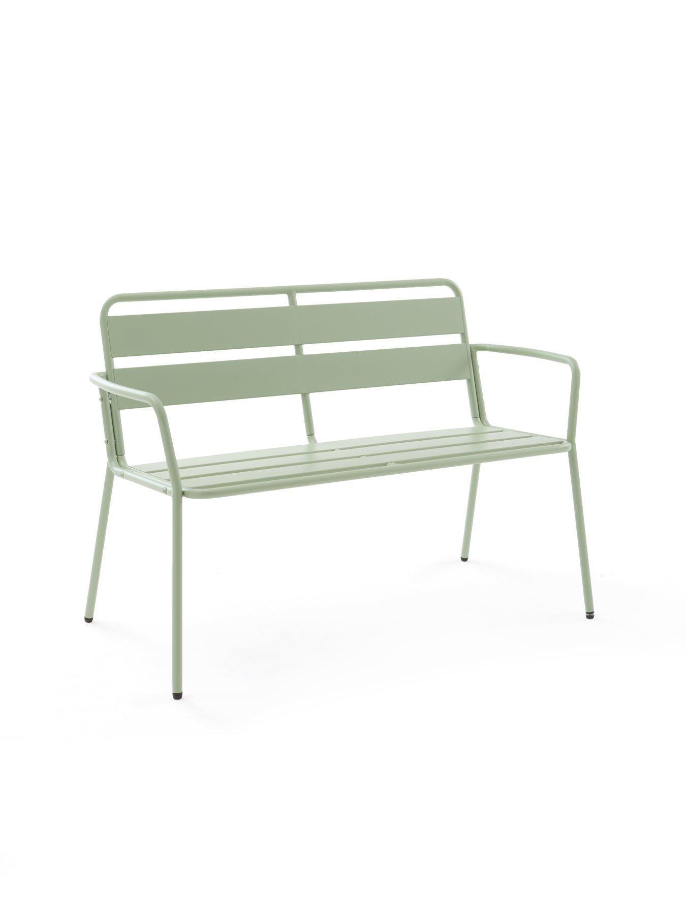 Image 3 of 7 of The Very Collection Metal Bench- Green