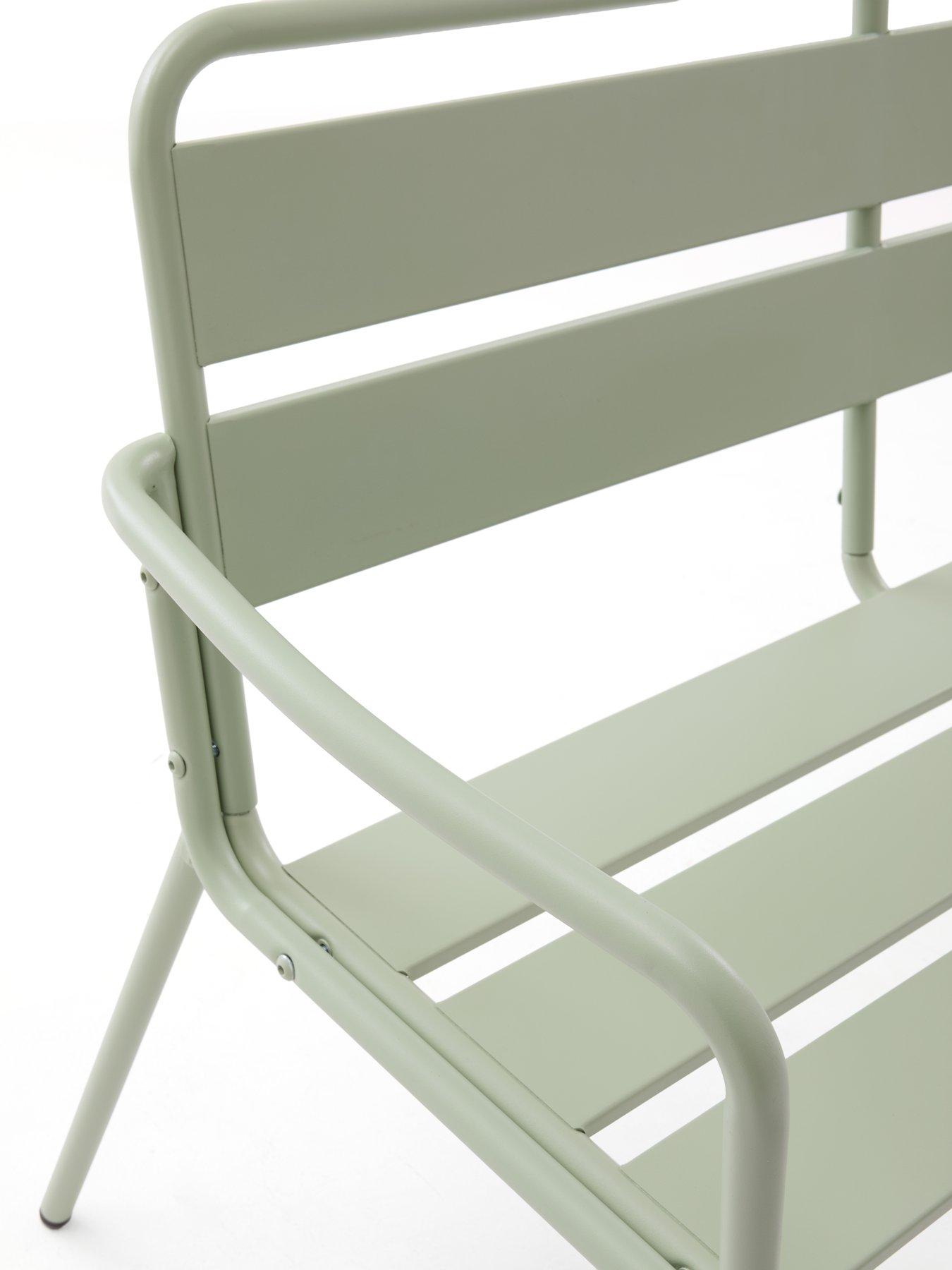 Image 4 of 7 of The Very Collection Metal Bench- Green