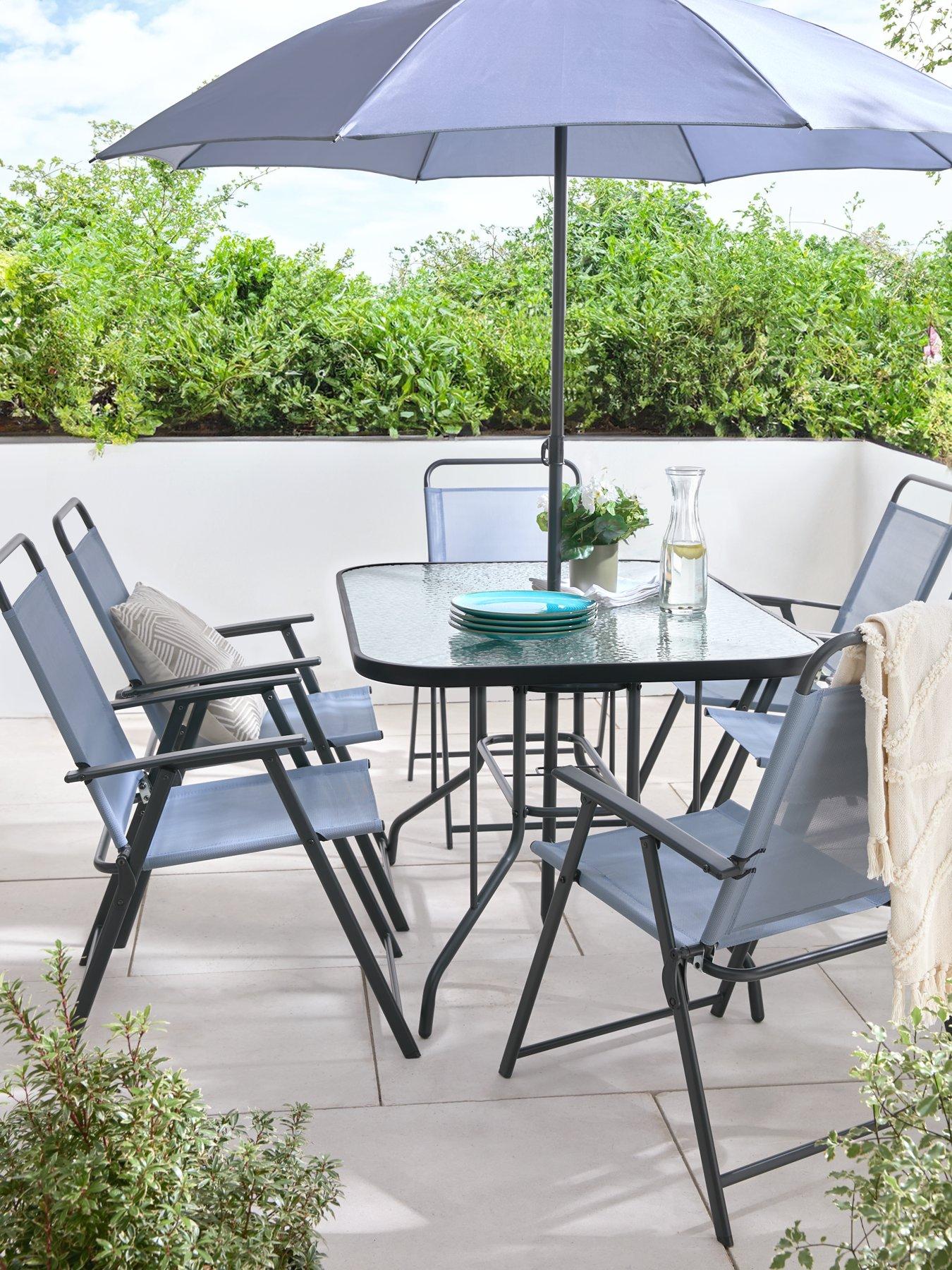 The Very Collection Santa Cruz 8 Piece Dining Set- Blue
