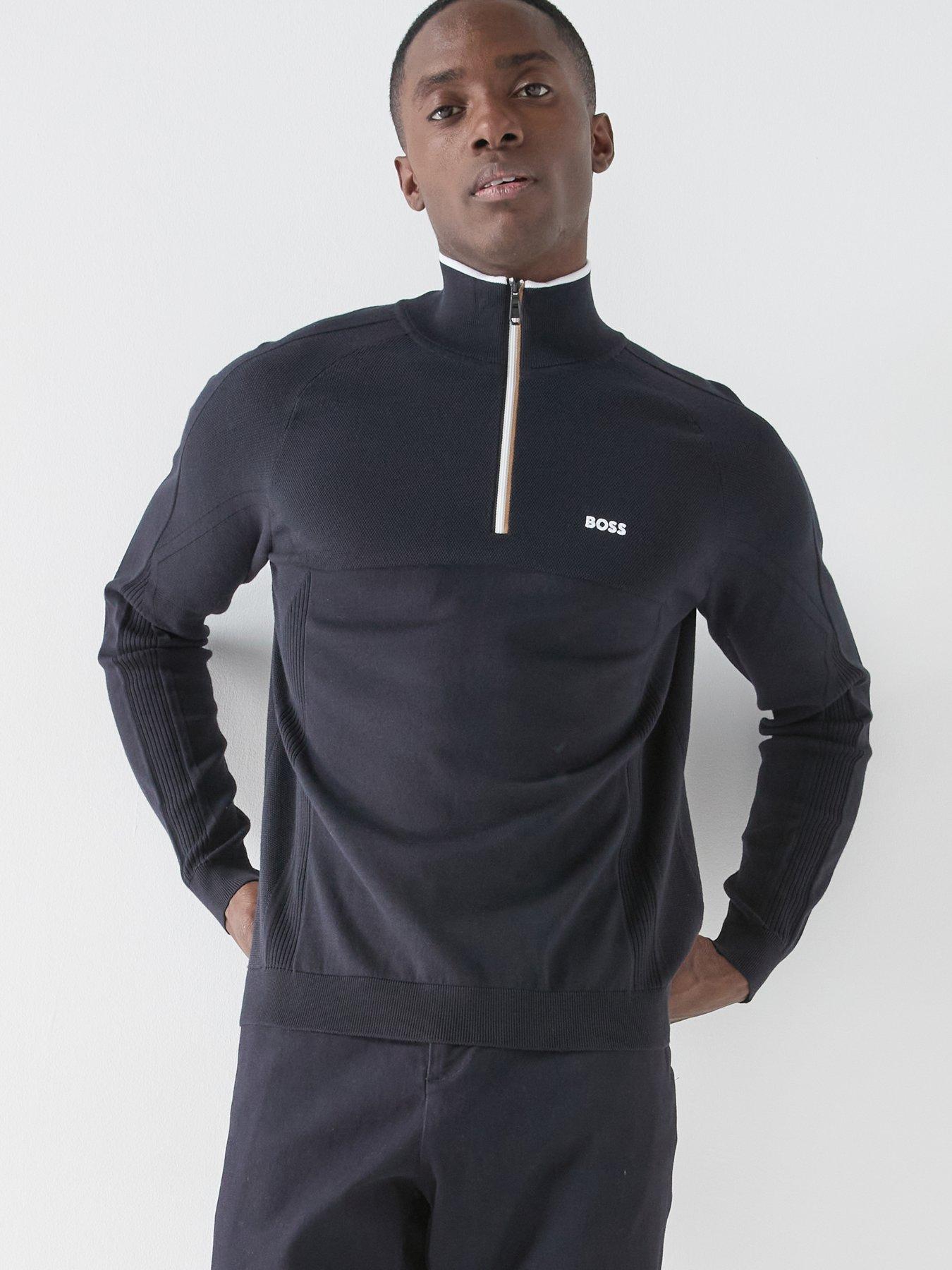 BOSS Mens Golf Hydro Quarter Zip - Navy