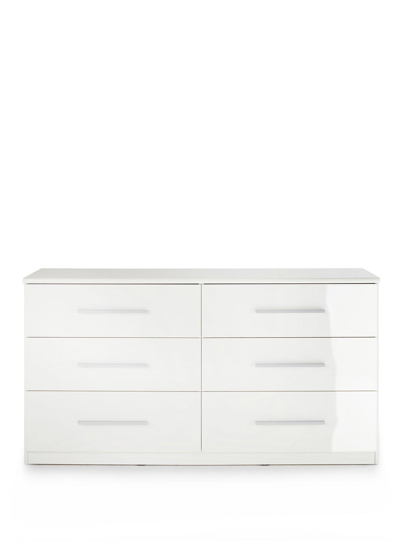 Image 2 of 7 of The Very Collection Prague Gloss 6 Drawer Chest - White - FSC&reg; Certified