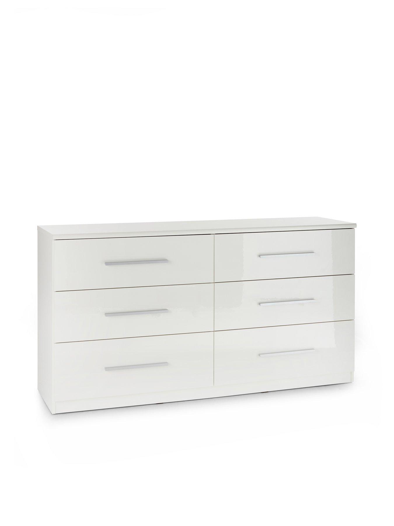 Image 3 of 7 of The Very Collection Prague Gloss 6 Drawer Chest - White - FSC&reg; Certified