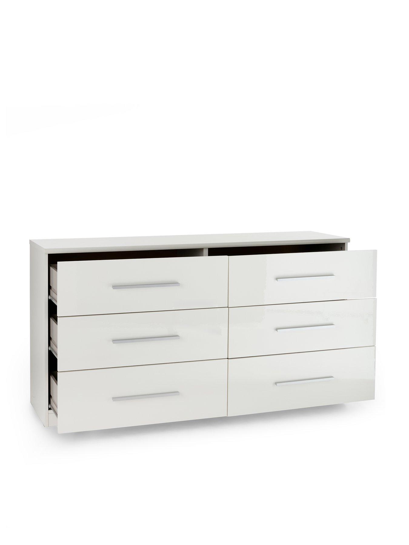 Image 4 of 7 of The Very Collection Prague Gloss 6 Drawer Chest - White - FSC&reg; Certified