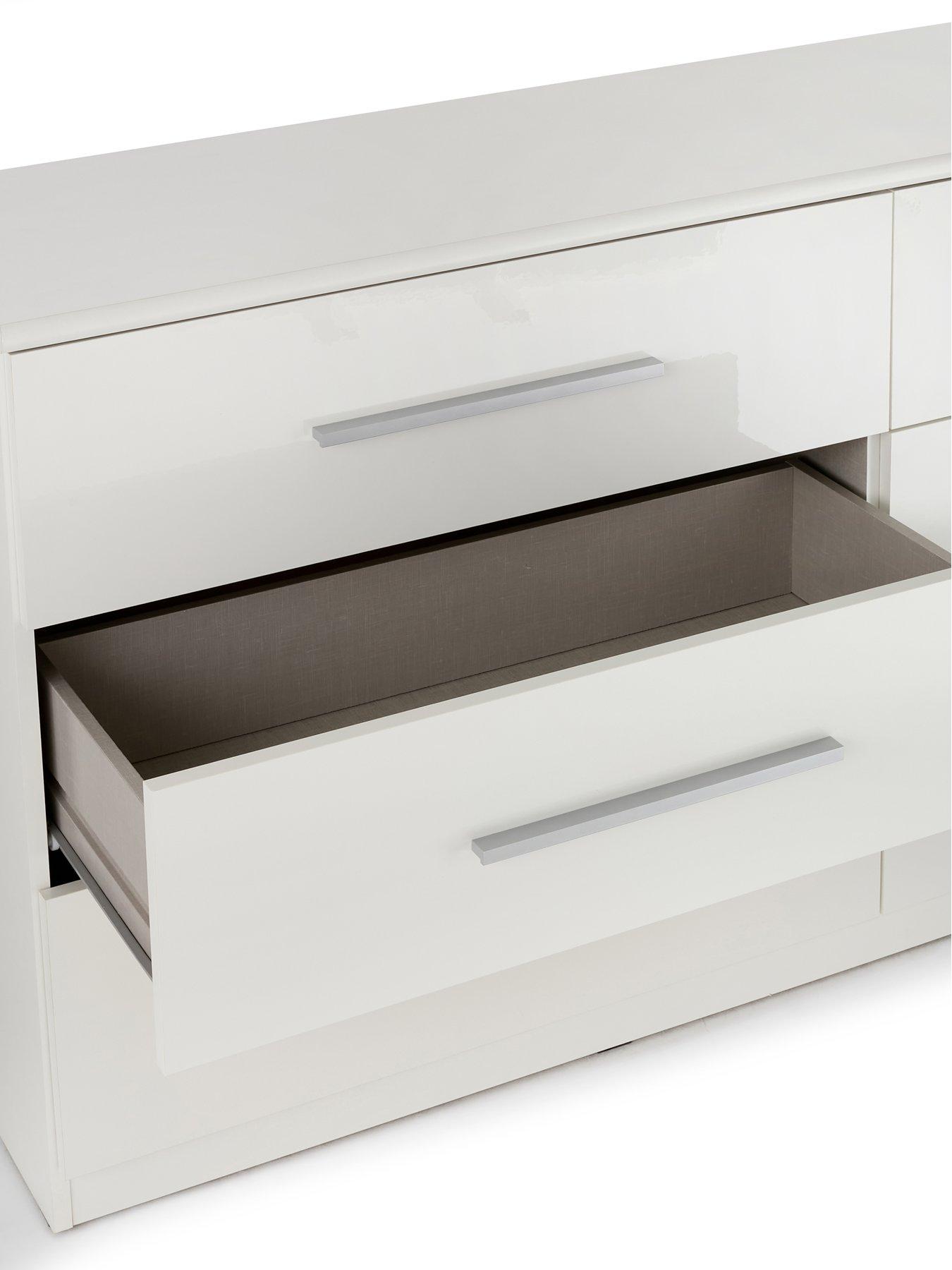 Image 5 of 7 of The Very Collection Prague Gloss 6 Drawer Chest - White - FSC&reg; Certified