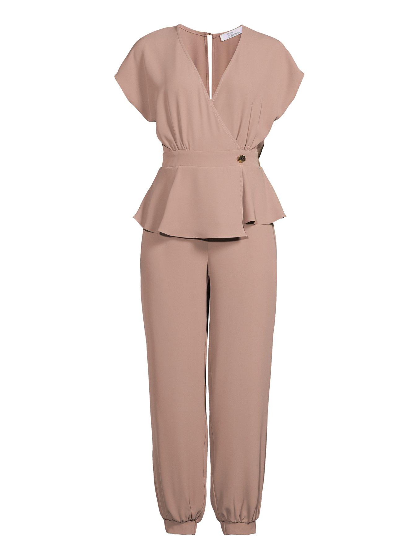 Image 7 of 7 of The Very Collection Wrap Belted Jumpsuit - Mocha