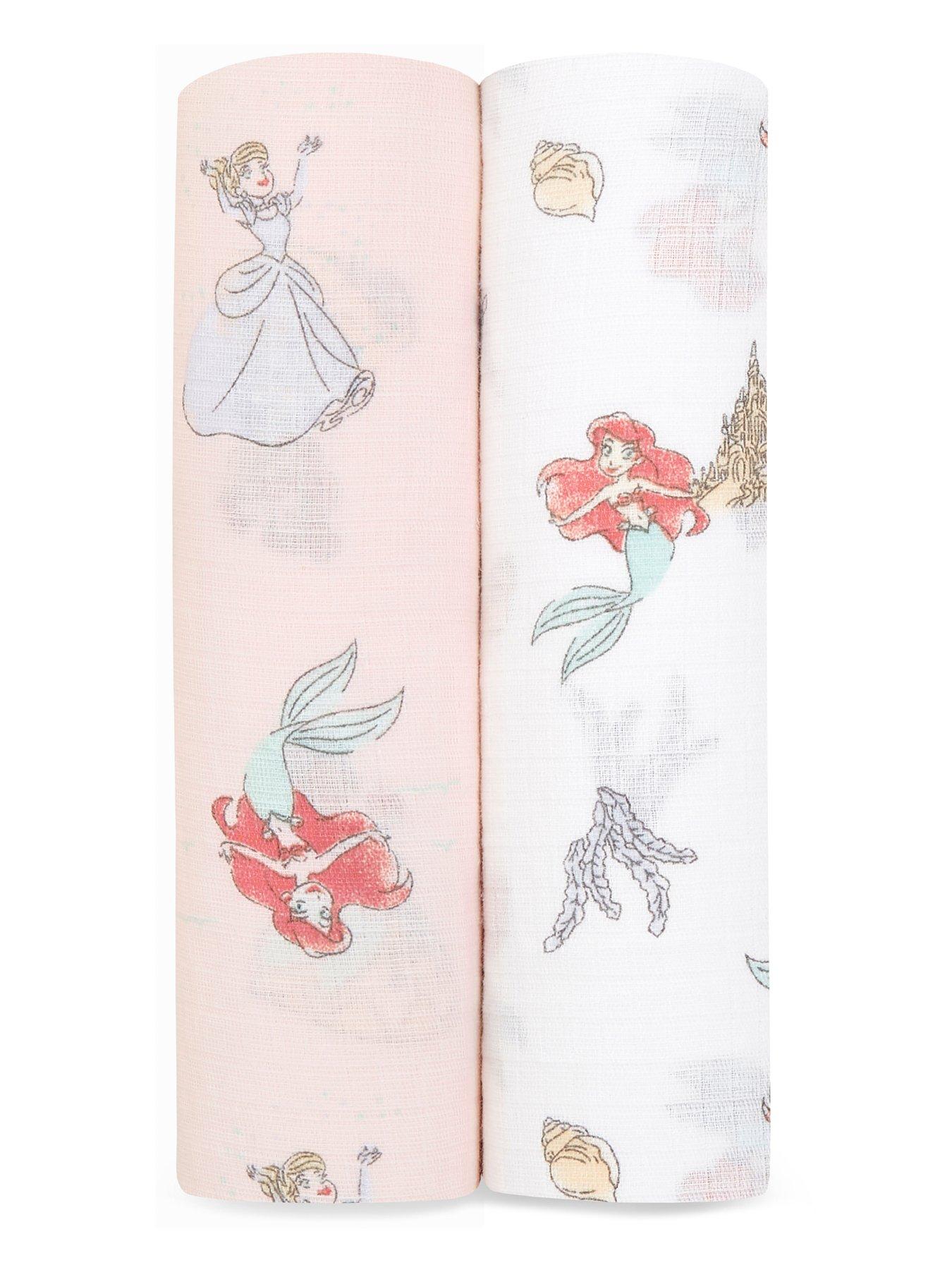 Image 2 of 3 of aden + anais Essential Cotton Muslin 2 Pack Swaddle Blanket - Disney Princess