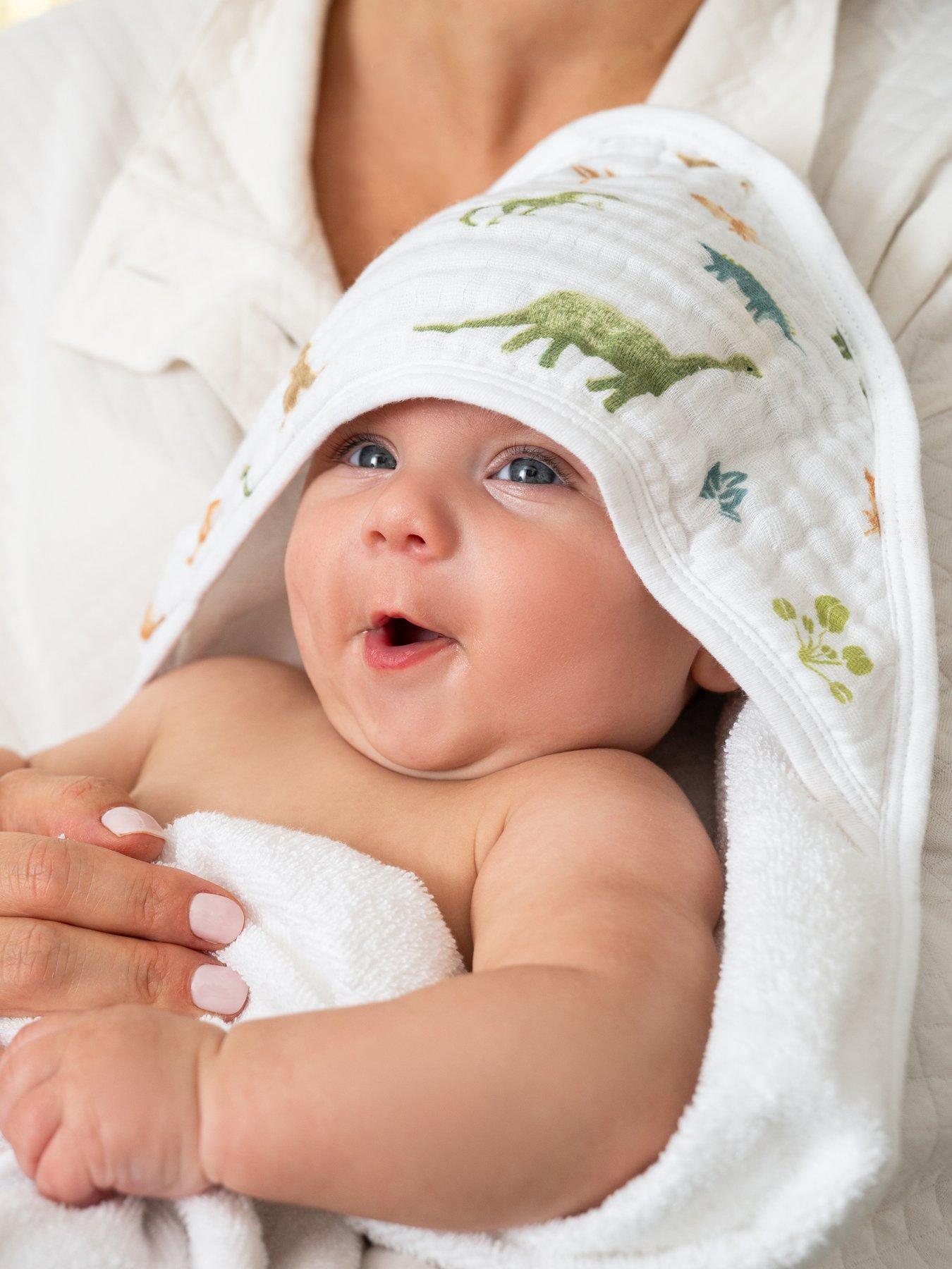 Image 1 of 5 of aden + anais Essentials 2-Pack Hooded Towel - Dino Jungle