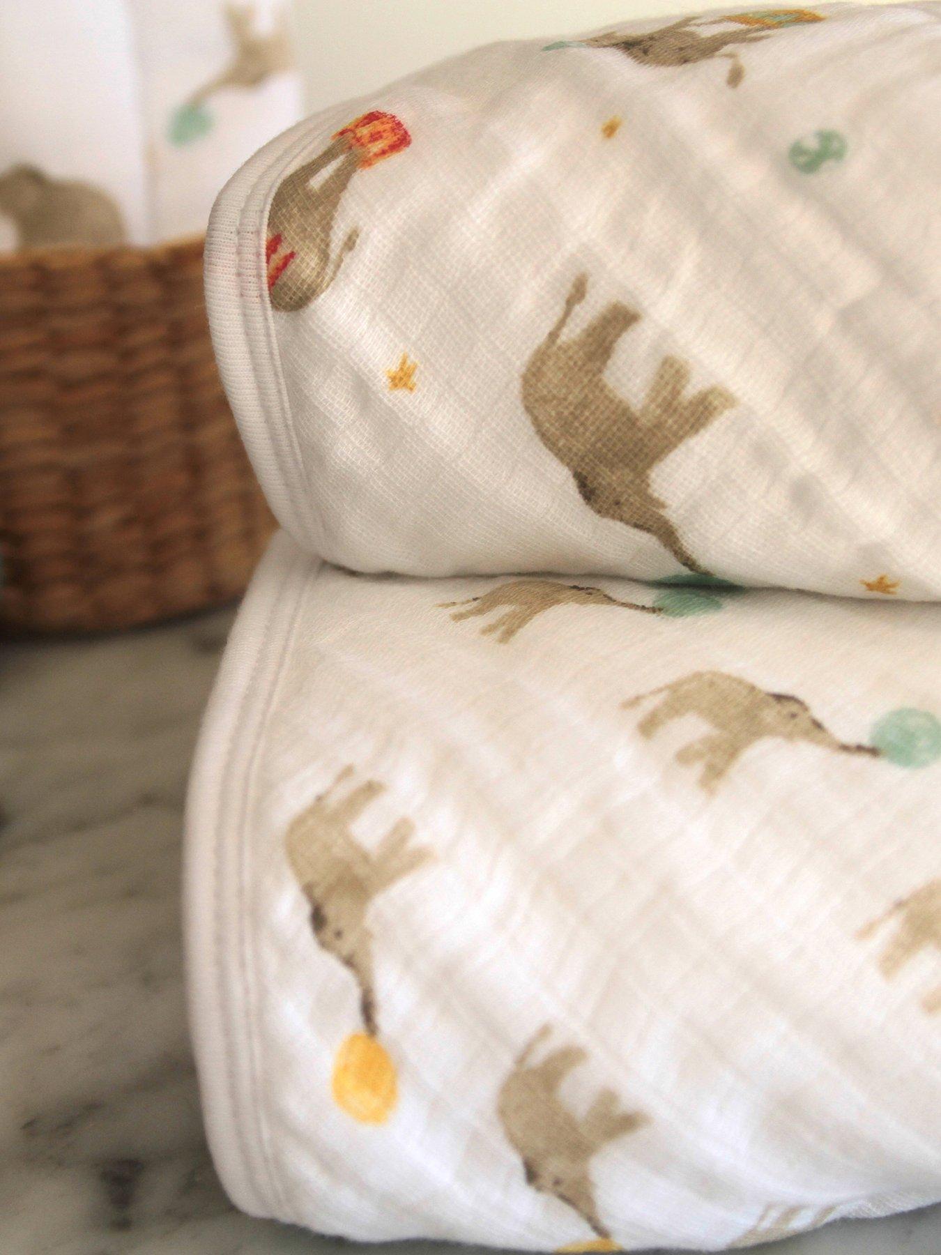 Image 3 of 6 of aden + anais Essentials 2-Pack Hooded Towel - Elephant Circus