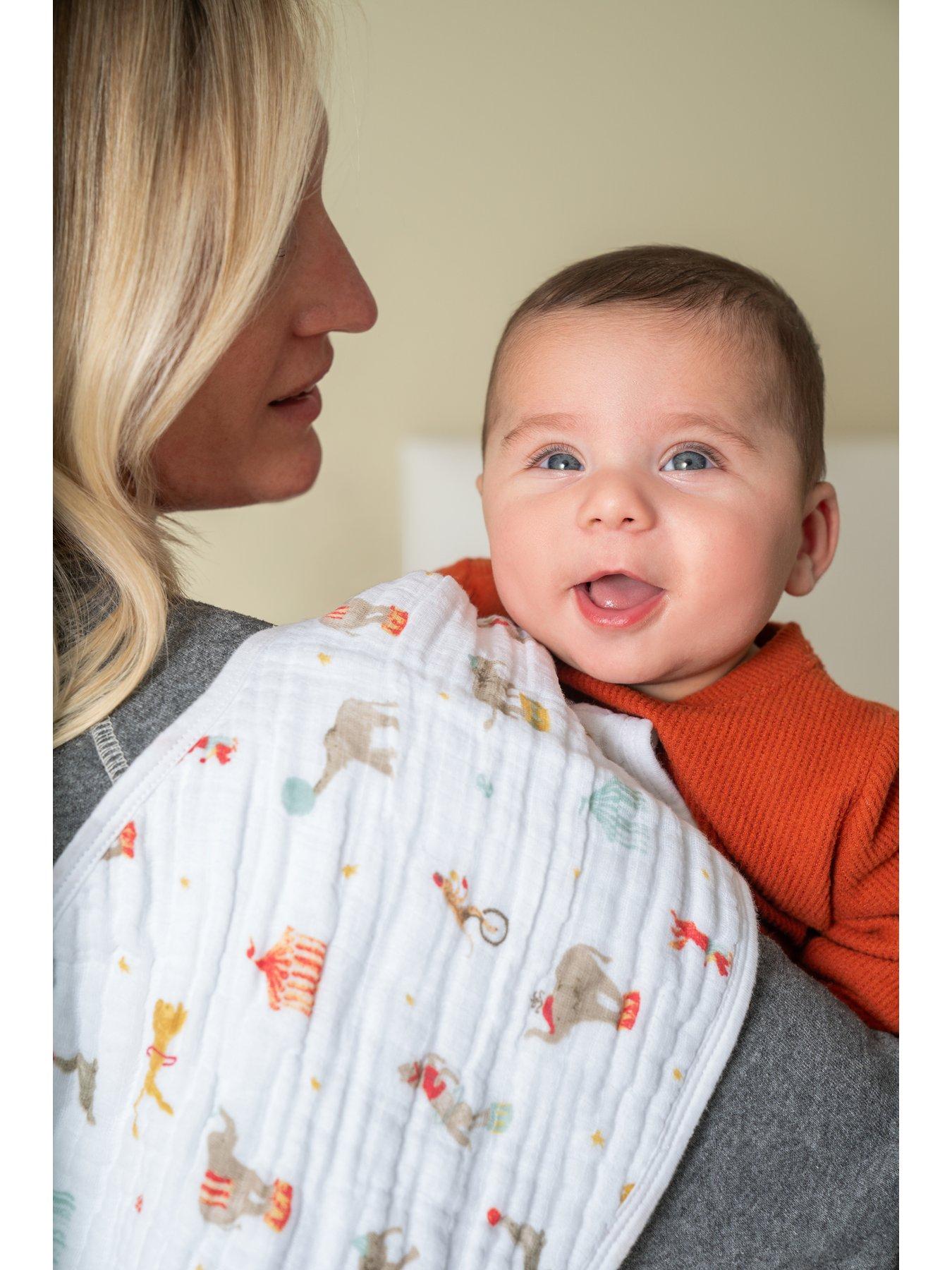  image of aden-anais-essentials-2-pack-cotton-muslin-security-blankets-blushing-bunnies