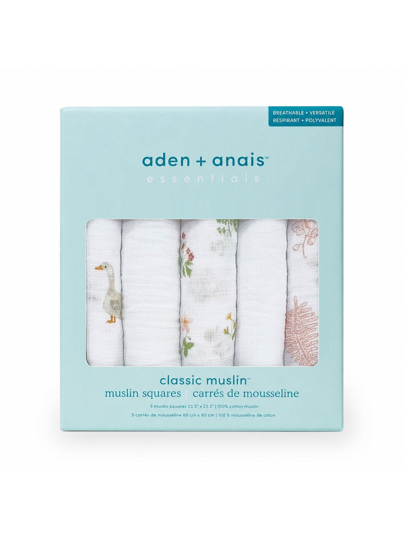 Image 5 of 5 of aden + anais Essential 5 Pack Cotton Muslin Squares - Country Floral