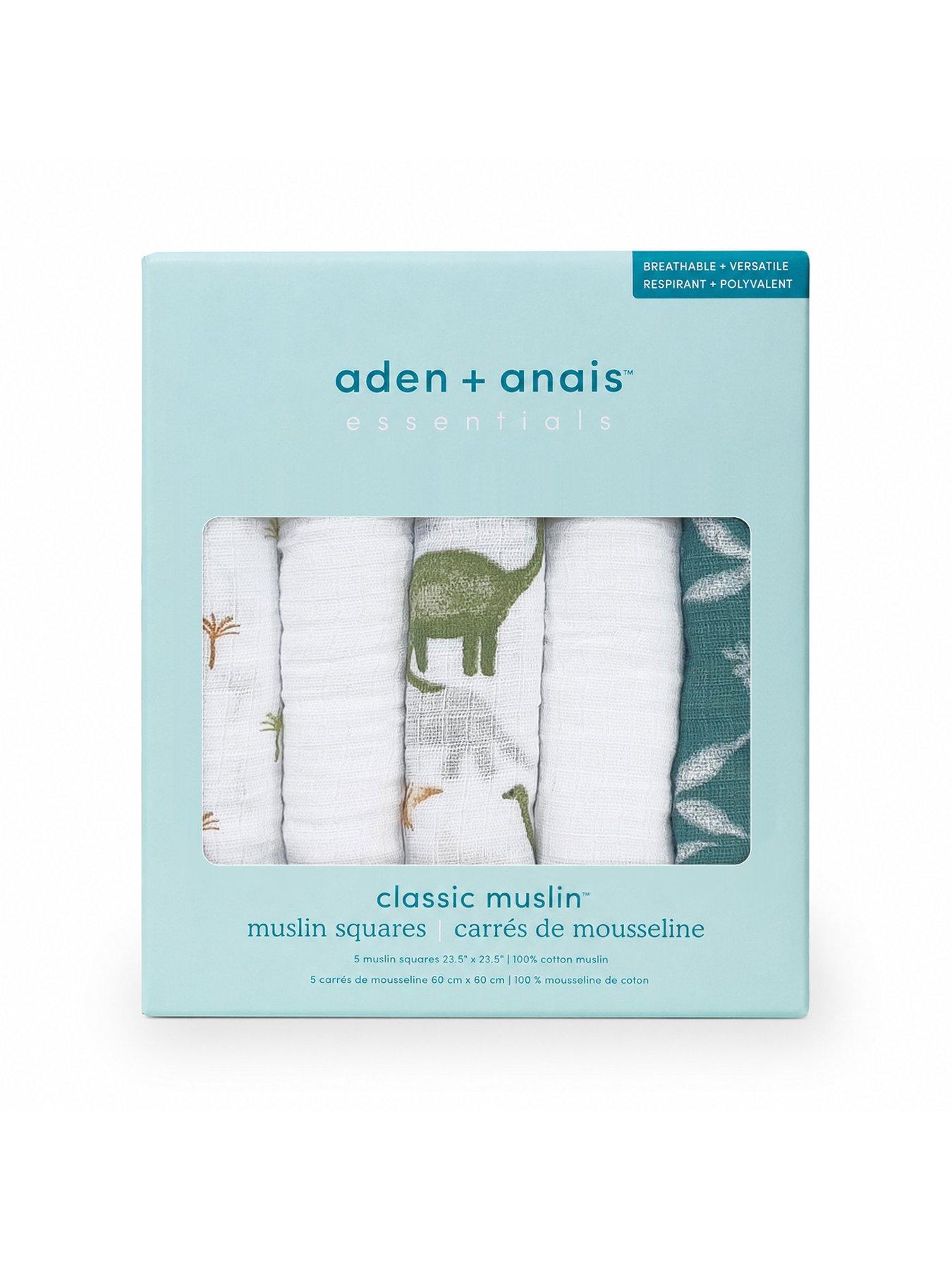 Image 4 of 4 of aden + anais Essential 5 Pack Cotton Muslin Squares - Dino Jungle